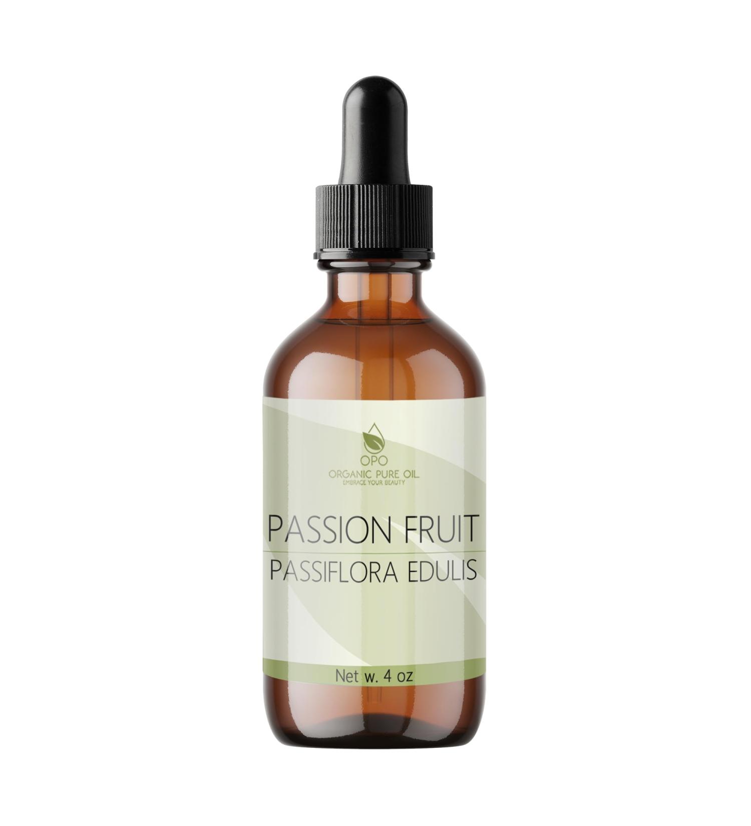 OPO Passion Fruit Oil 4 oz Pure Natural Cold Pressed Maracuja Oil Fruit Seed Unrefined Extra Virgin Partially Filtered for Hair Face Body Skin By Organic Pure Oil - Buy Online on GoSupps.com