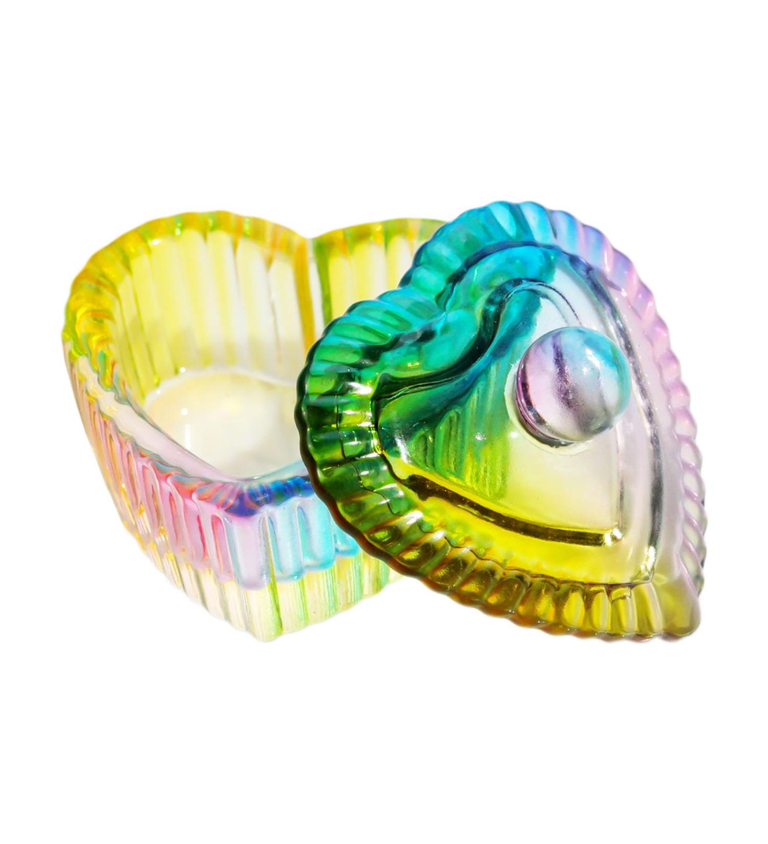 Nails Art Glass Dappen Dish Crystal Glass Dish Nails Art Dappen Dish With Lid Heart Shaped Liquids Crystal Cup F - Buy Online on GoSupps.com