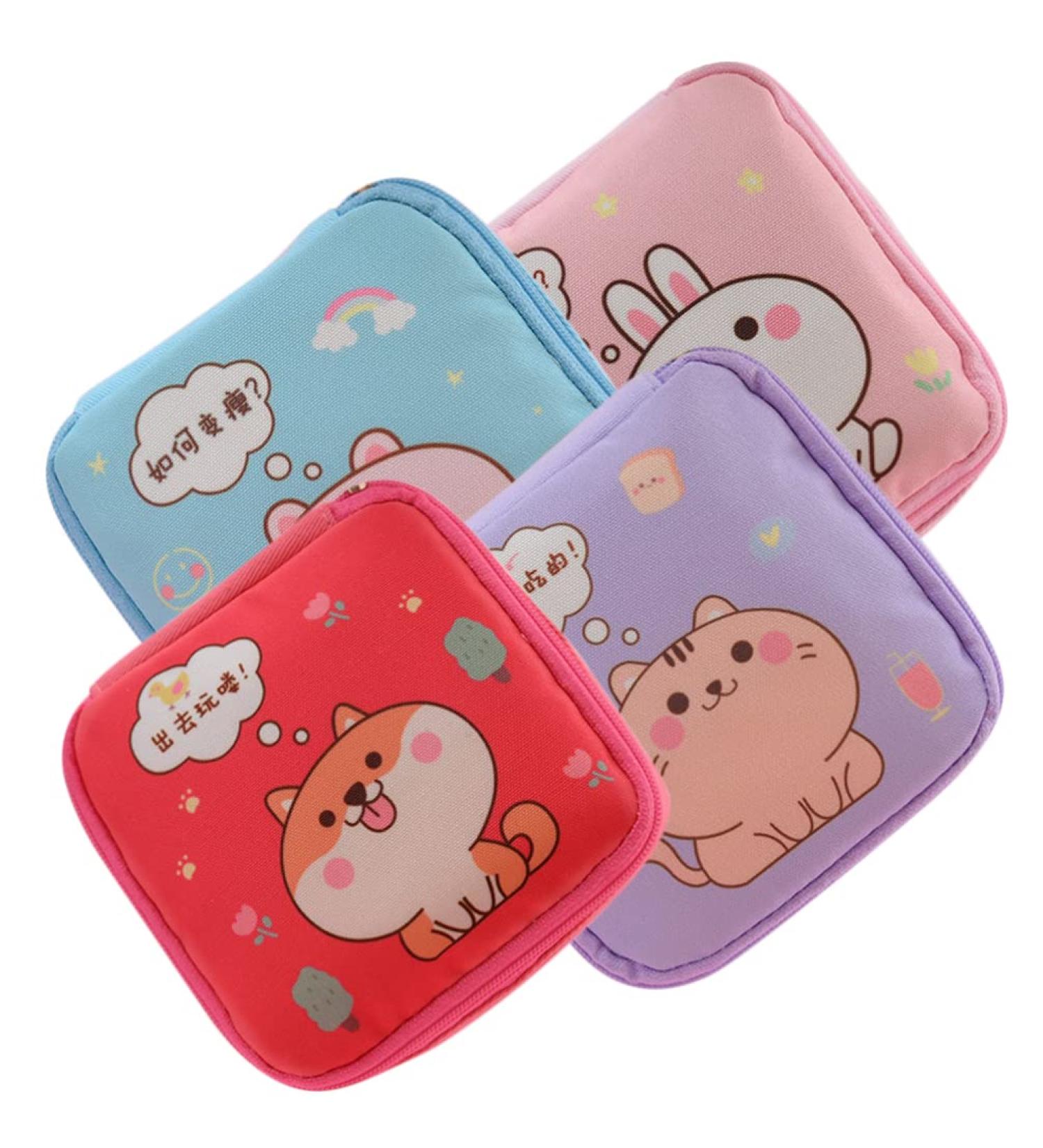 4PC Women s Bandage Storage Bag Set | Menstrual & Tampon Organizer Wallet | Stylish and Functional Holder for Napkins Towels & Accessories - Buy Online on GoSupps.com