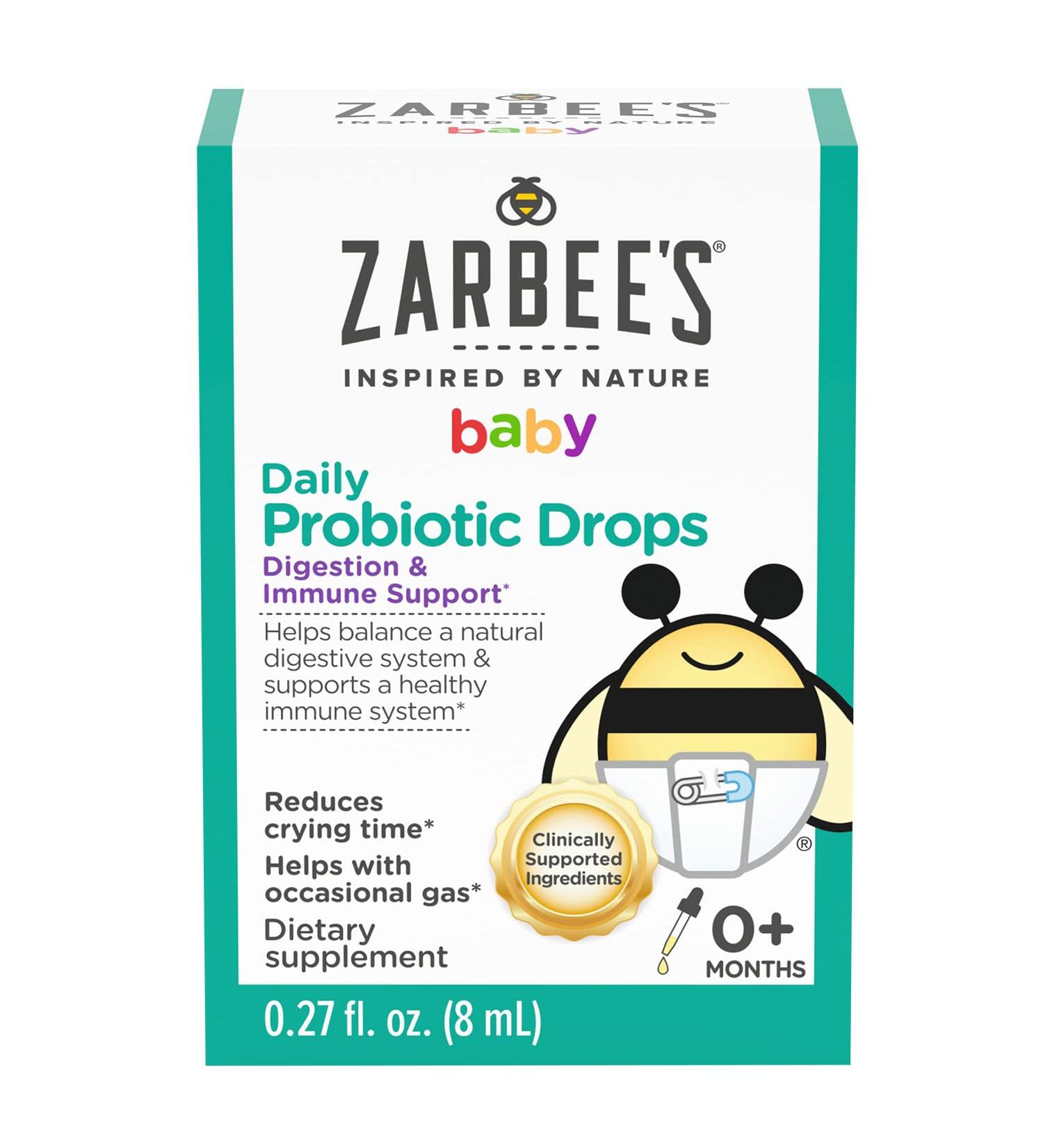 Zarbee's Baby Daily Probiotic Drops for Infants 0+ Months - 0.27 fl oz (8 ml) | Digestive Health Boost - Buy Online on GoSupps.com