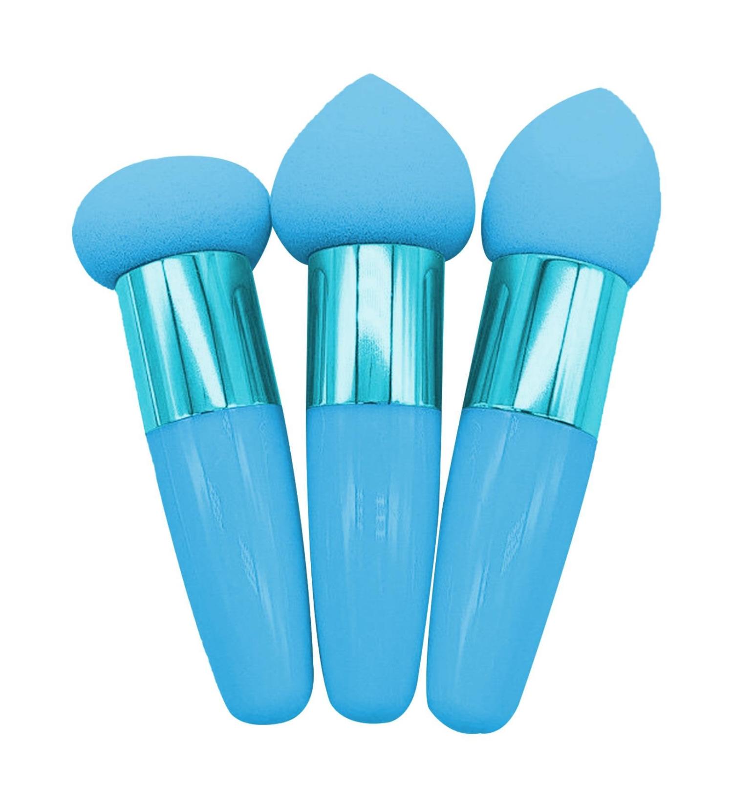 Foundation Sponge - Makeup Sponge Set Foundation Blending Beauty Sponge | Makeup Sponge Set for Dry and Wet Use Travel Cosmetic Tool for Foundation Concealer Blush blue - Buy Online on GoSupps.com