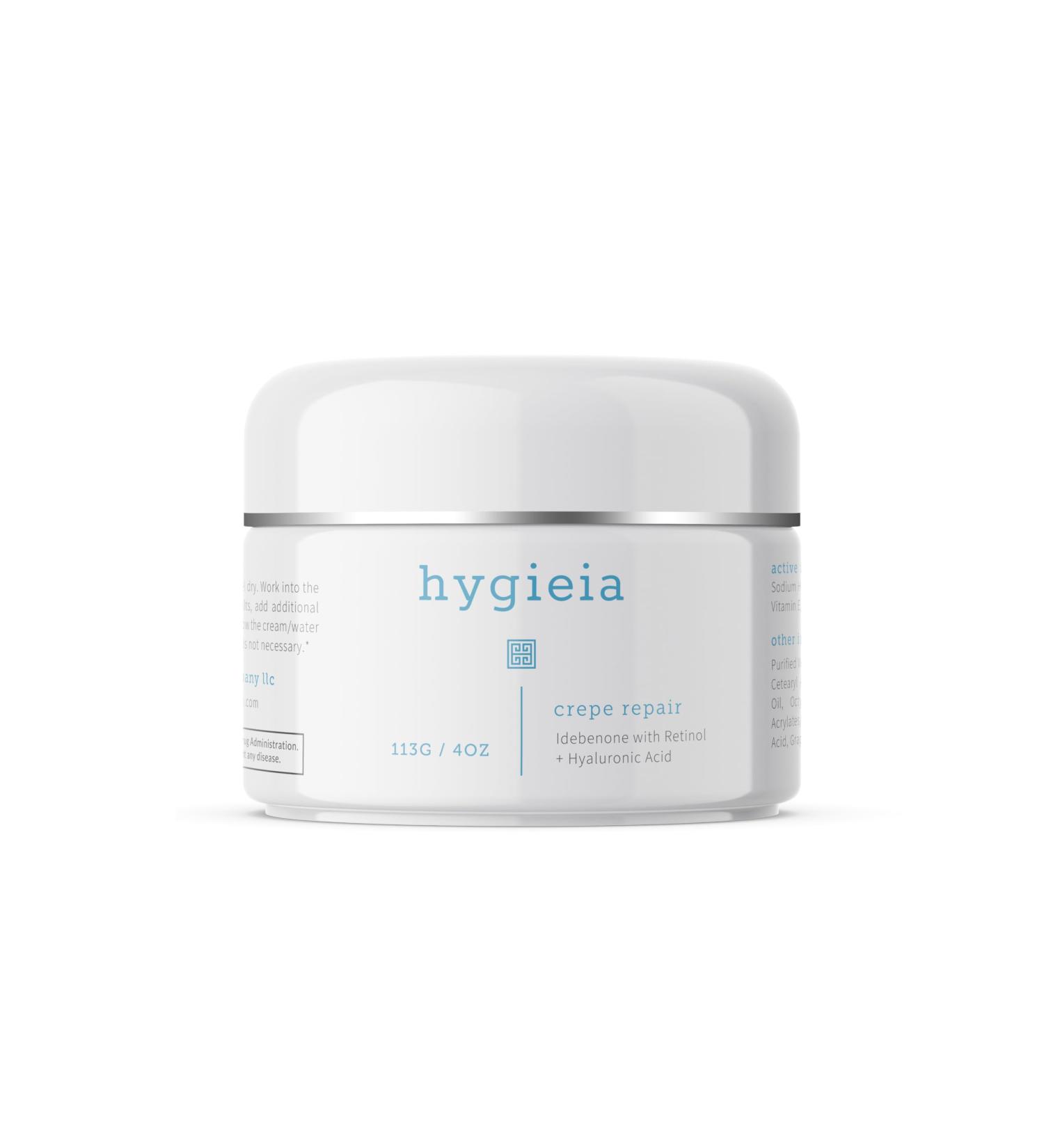 Hygieia + Crepey Skin Liposomal Repair Cream Anti-Aging Lotion for Arms Neck & Body Retinol Hyaluronic Acid & Idebenone Firming Wrinkle & Loose Skin Corrector 4oz - Buy Online on GoSupps.com