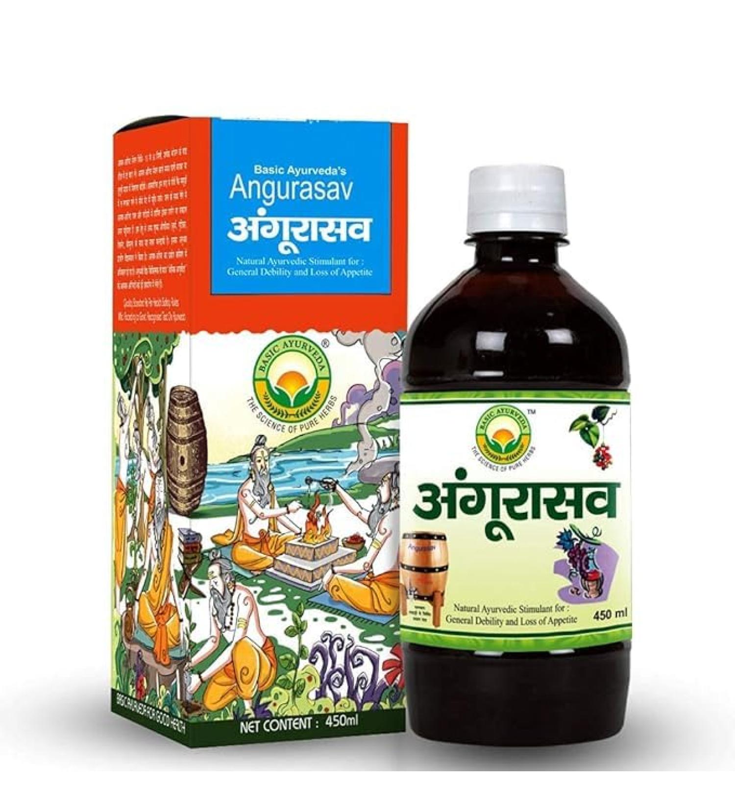 Buy Polet Angurasav Syrup 450ml - Boost Appetite Relieve Cough Enhance Digestion & Strengthen Body | Reduce Vata & Kapha | International Shipping - Buy Online on GoSupps.com
