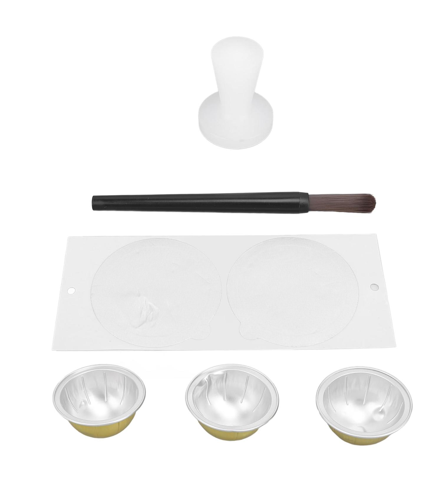 Kikumi Capsules de caf Rechargeables 3 Dosettes de caf R utilisables avec Brosse Cuill re Inviolable 25 Couvercles en Aluminium tui de Rangement pour la Pr paration du  - Buy Online on GoSupps.com