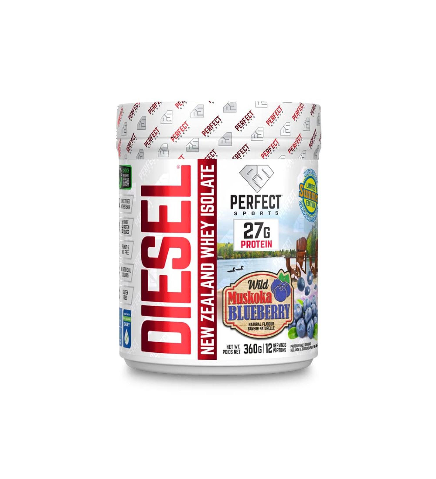 PERFECT Sports - DIESEL New Zealand Whey Isolate (Wild Muskoka Blueberry 360g) Wild Muskoka Blueberry 360 g (Pack of 1) - Buy Online on GoSupps.com
