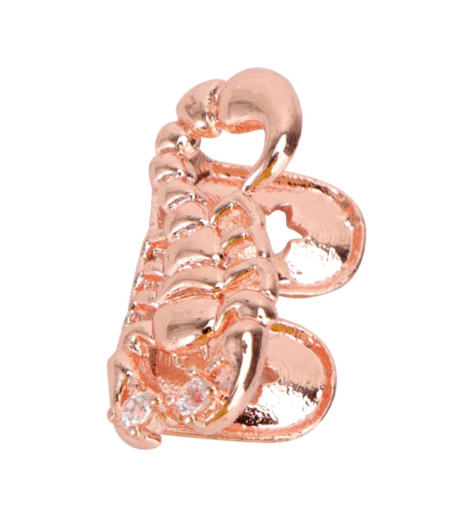 RORPOIR Scorpion Single Brace Rose Gold Men's Jewelry Accessory - Removable Tooth Caps, Hip Hop Style - 2X1cm - Buy Online on GoSupps.com