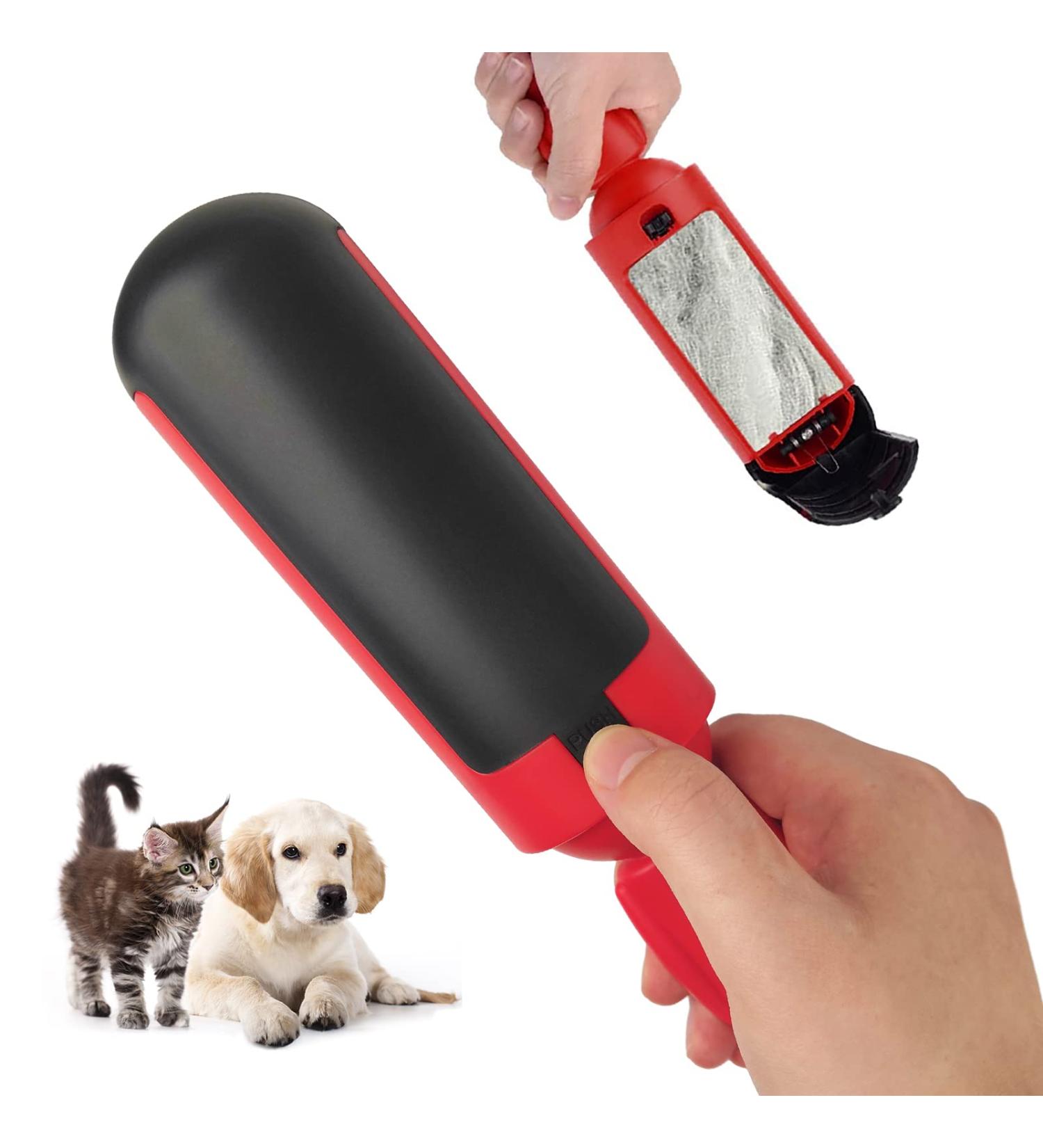 71Nmly Pet Hair Remover Roller - Reusable Lint Roller for Cat and Dog Hair Removal - Furniture & Carpet Hair Remover Brush - Red - Buy Online on GoSupps.com