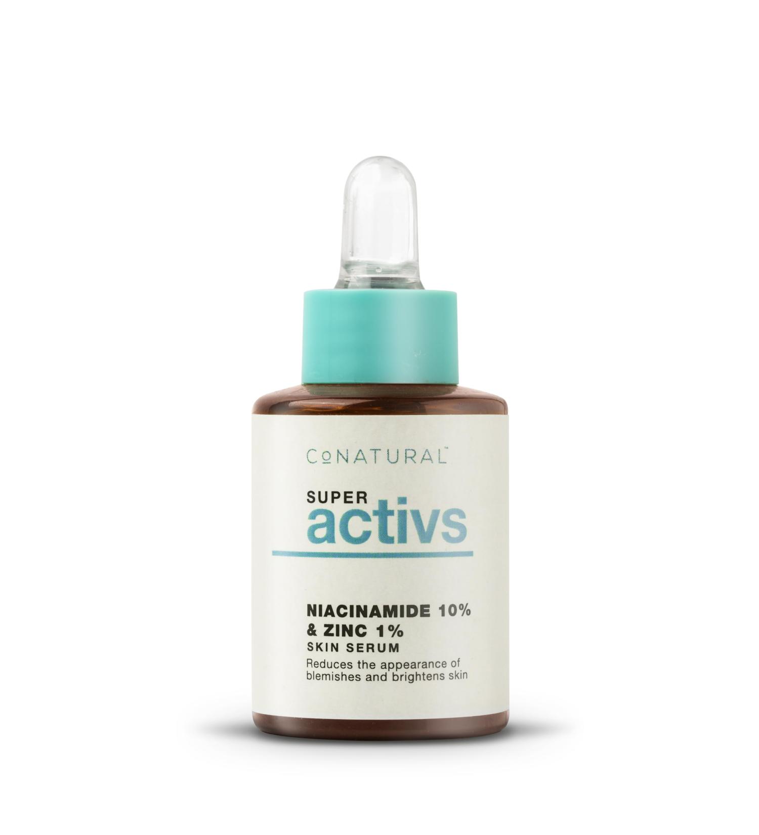 Conatural Niacinamide Serum 30ml | 10% Niacinamide + 1% Zinc - Anti-Aging & Pore Minimizer Serum for Glowing Skin - Buy Online on GoSupps.com
