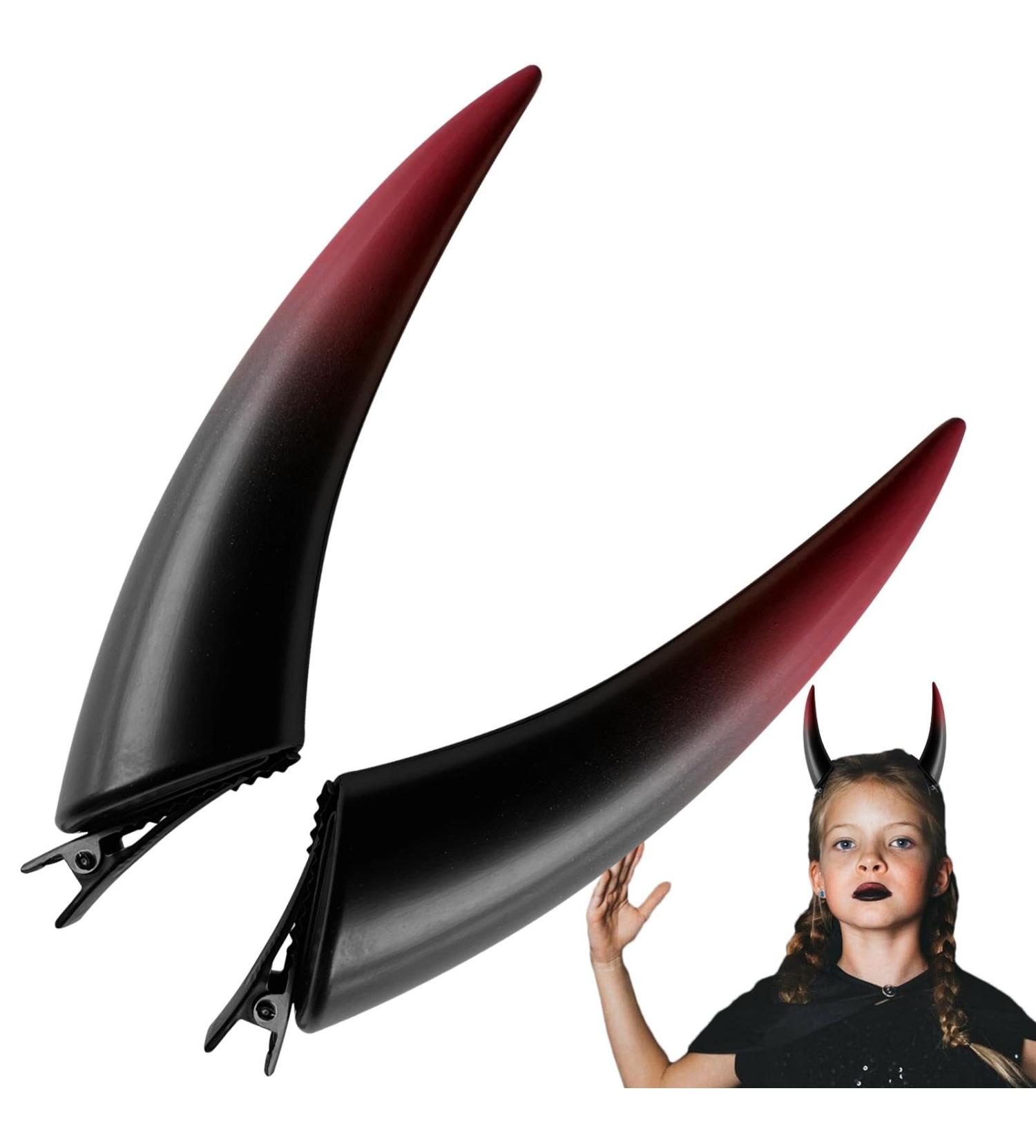 Ghost Forehead Horns | Halloween Cosplay Costume Headwear Accessories | Women Demon Vampire Headpiece Halloween Hair Clips Funny Devil Horns for Women Men Red - Buy Online on GoSupps.com