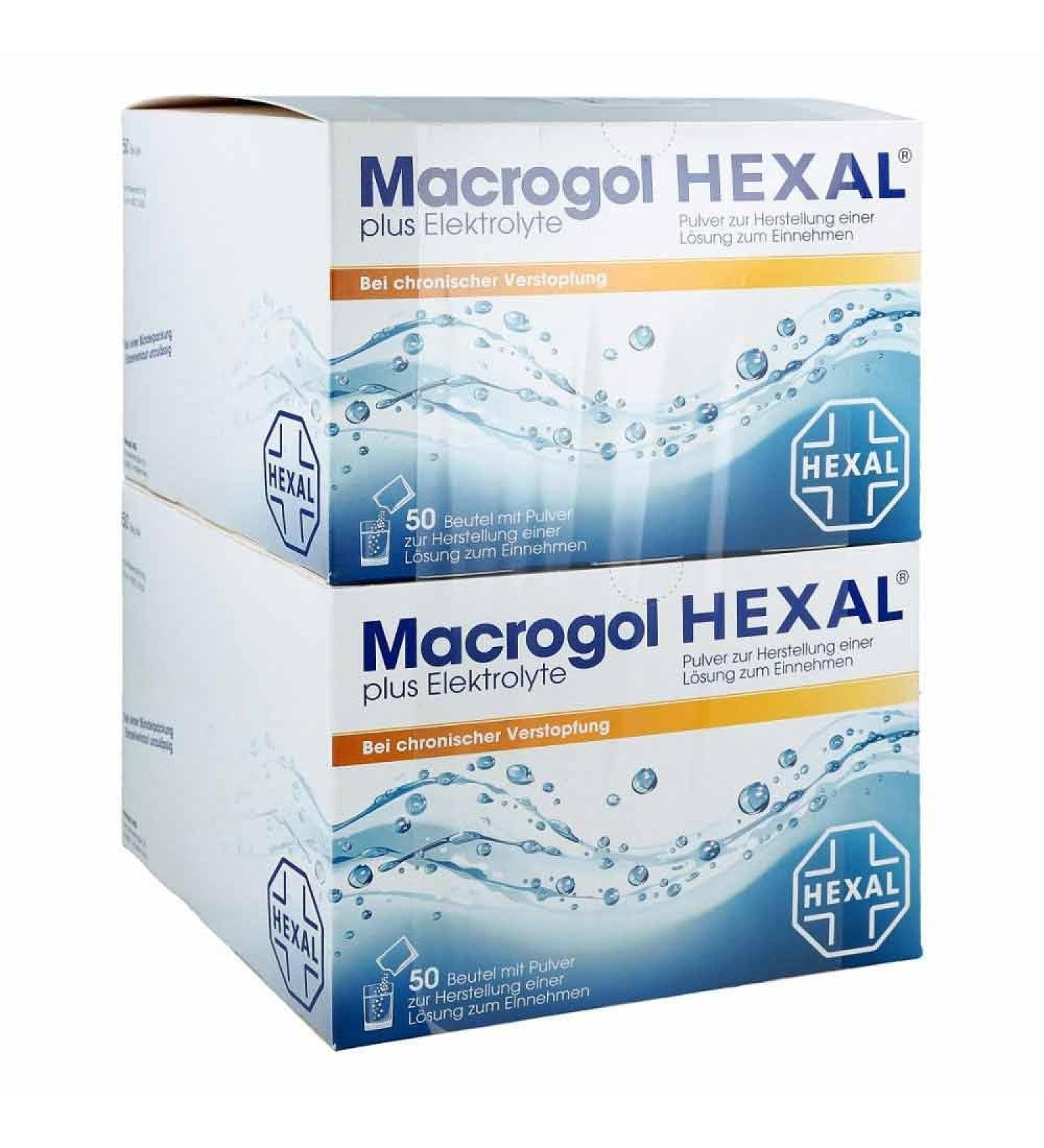 Macrogol Hexal Plus electrolyte |100 (2x50) bag |Effective help with chronic constipationSets the intestine gently and effectively in motion