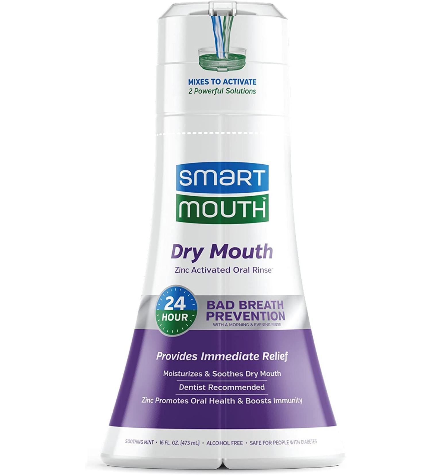 SmartMouth Dry Mouth Activated Mouthwash & Tongue Cleaner - Relief for Dry Mouth & Bad Breath - Buy Online on GoSupps.com