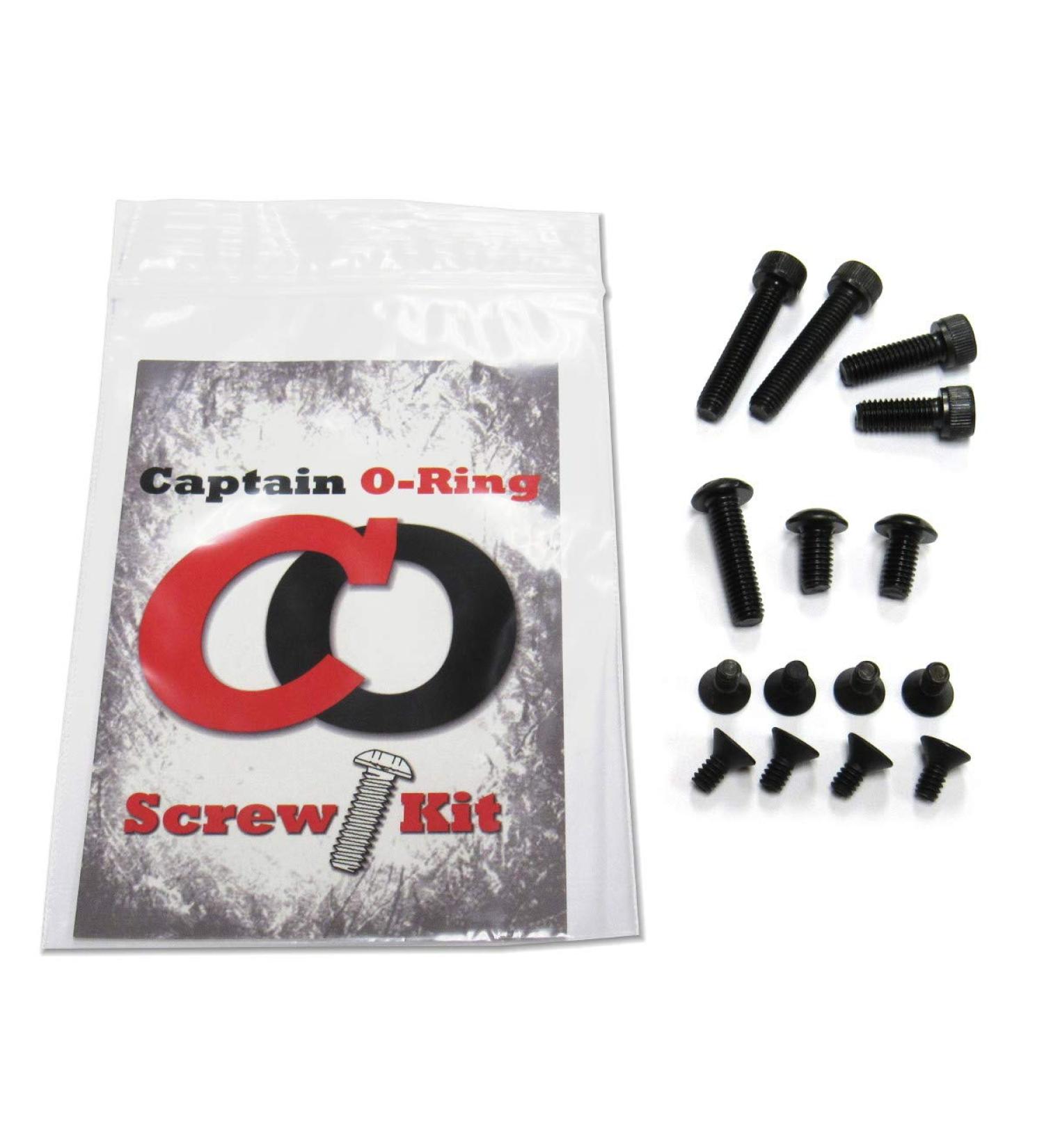 Captain O-Ring Ego 9-11, Etek 3-5, Etha, LV1/LVR, CS1/CSR, GEO 1-3.5, GTEK, GTEK 160R Blackout Screw kit
