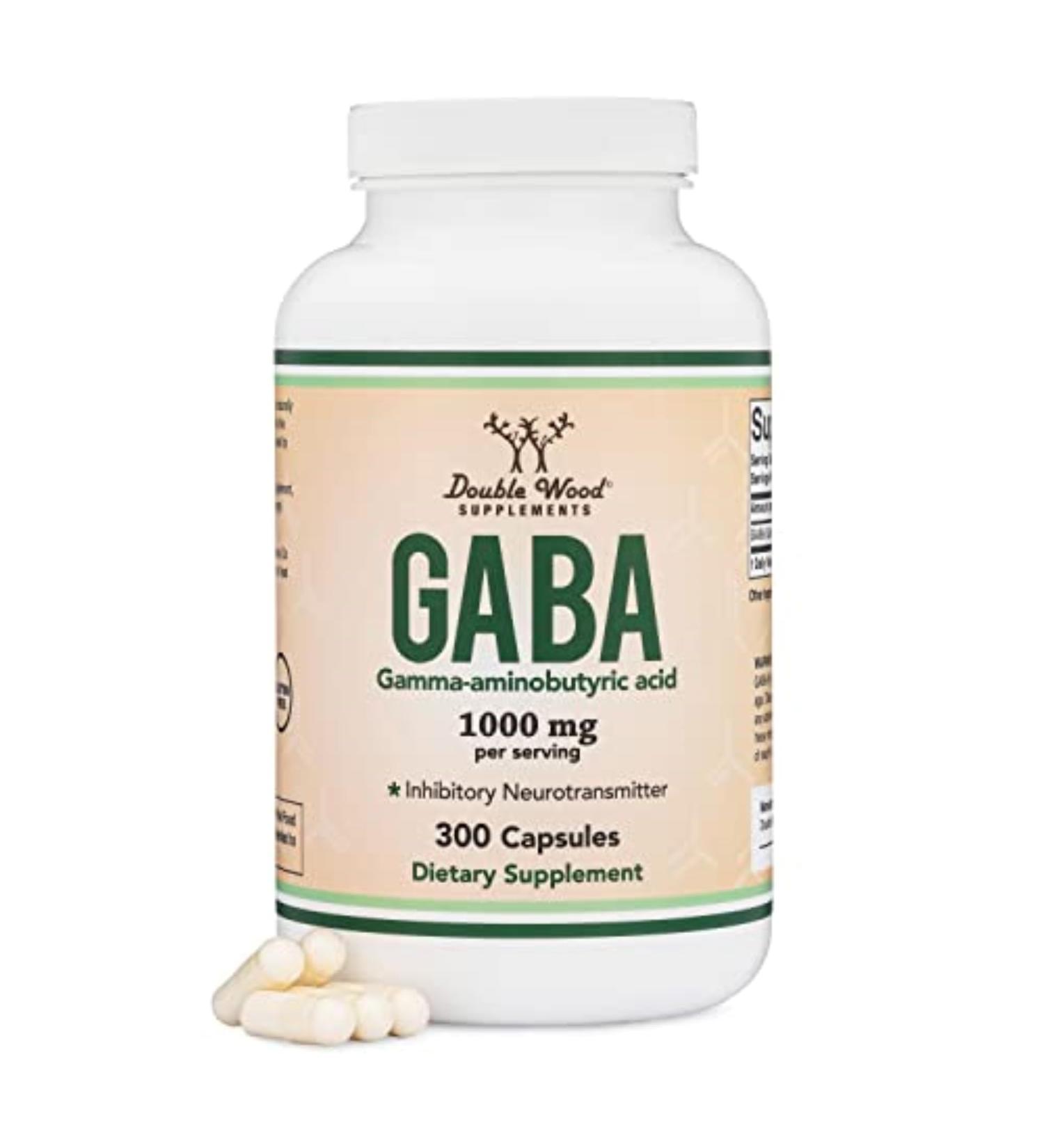 GABA Supplement (300 Capsules 1,000mg per Serving) Promotes Calm Relaxation and Supports Sleep (Vegan Safe Gluten Free Non-GMO)(Gamma Aminobutyric Acid) by Double Wood - Buy Online on GoSupps.com