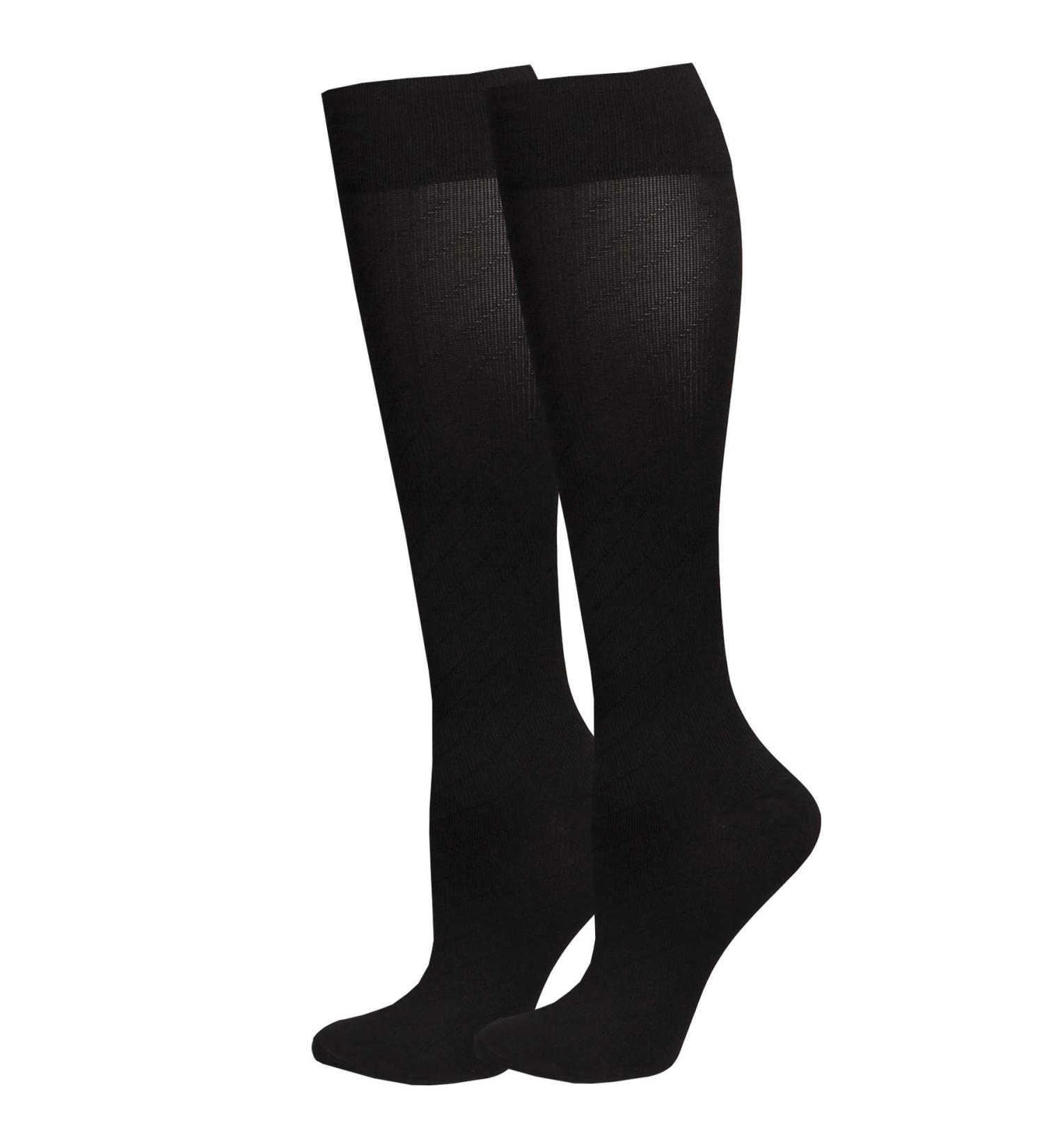 NuVein 15-20 mmHg Travel Compression Socks - Knee High Closed Toe Black Medium - Reduce Swelling for Women & Men - Buy Online on GoSupps.com