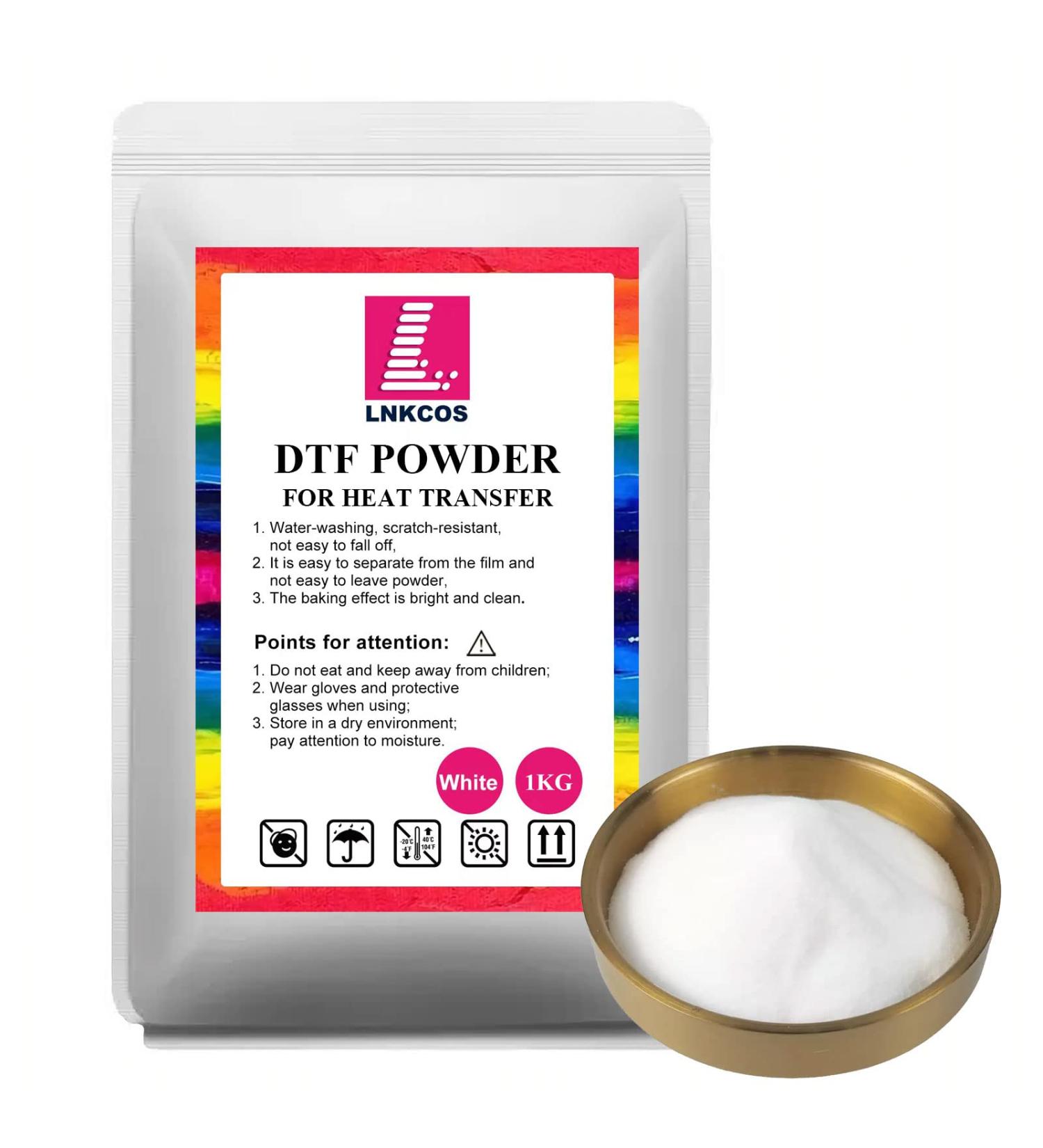 DTF Powder White 1KG/35.3 oz Digital Transfer Hot Melt Adhesive  Pretreat Powder for Ep L1800 Printer(White/1KG)