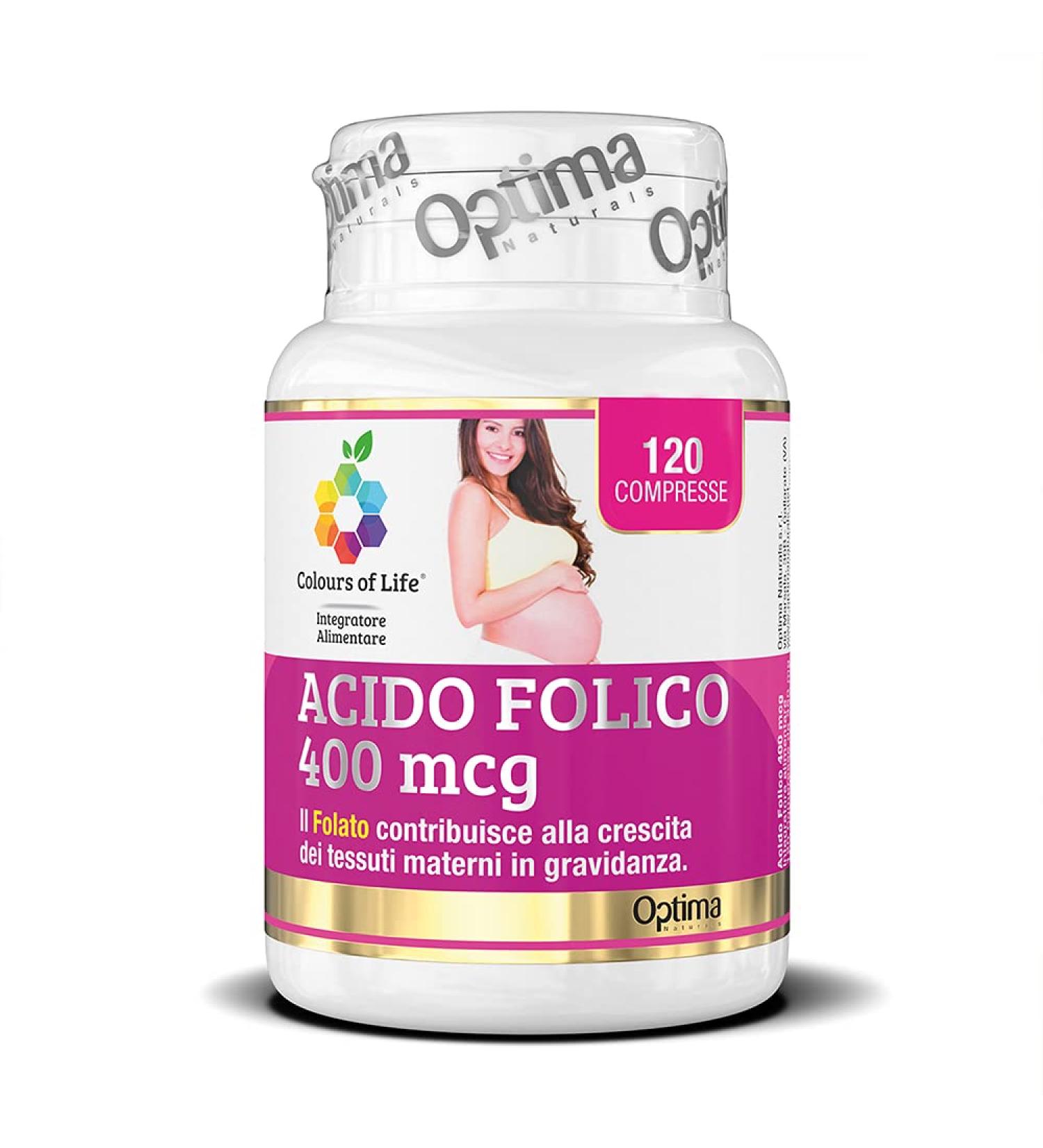 Folic Acid 400 mcg - Maternal Tissue Growth Support Supplement Gluten Free Vegan Pregnancy 120 Tablets - Buy Online on GoSupps.com