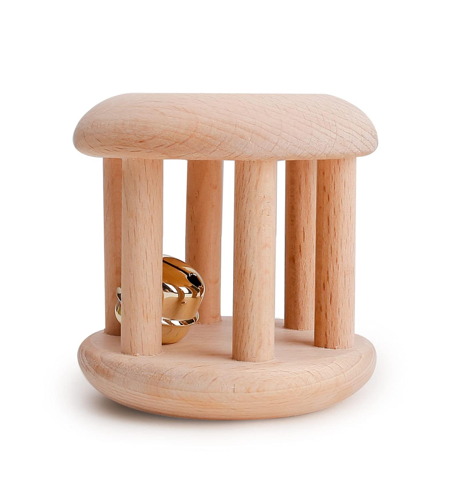 Montessori Toys for Babies | Organic Wooden Bell Rattles | Fun & Intellectual Baby Shower Gifts - Y-WJ04 - Buy Online on GoSupps.com