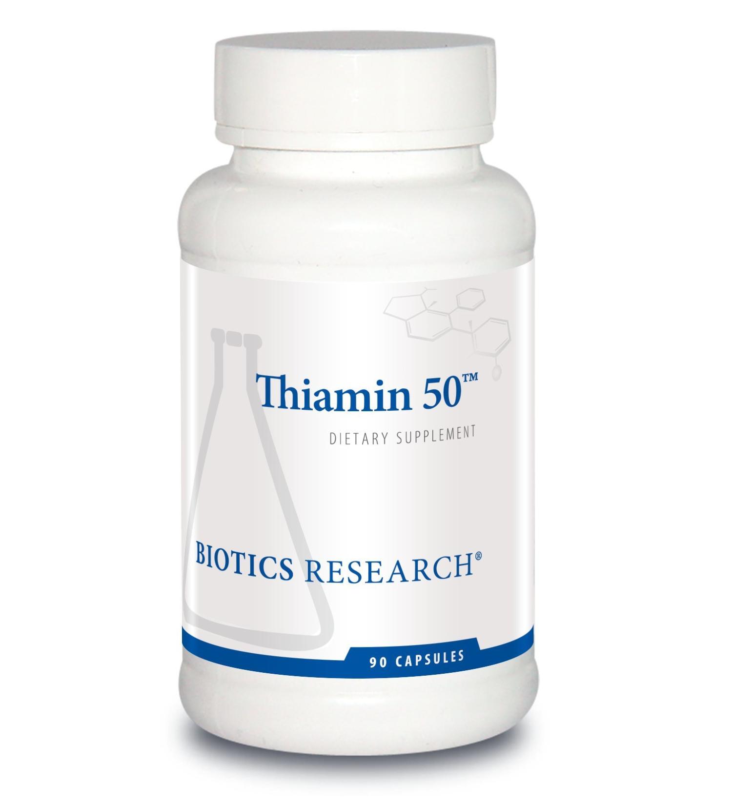Biotics Research Thiamin 50: High Potency Vitamin B1 (50mg) - Energy & Metabolic Support for Cardiovascular & Brain Health - 90 Capsules - Buy Online on GoSupps.com