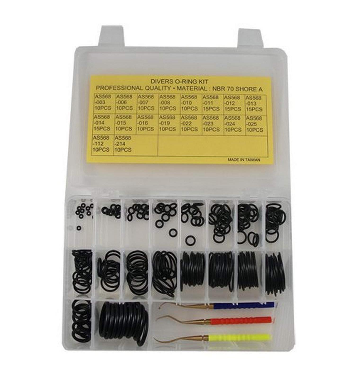 Scuba Choice Scuba Diving O-Ring Kit with Brass Pick with O-Rings Set (200-Piece)