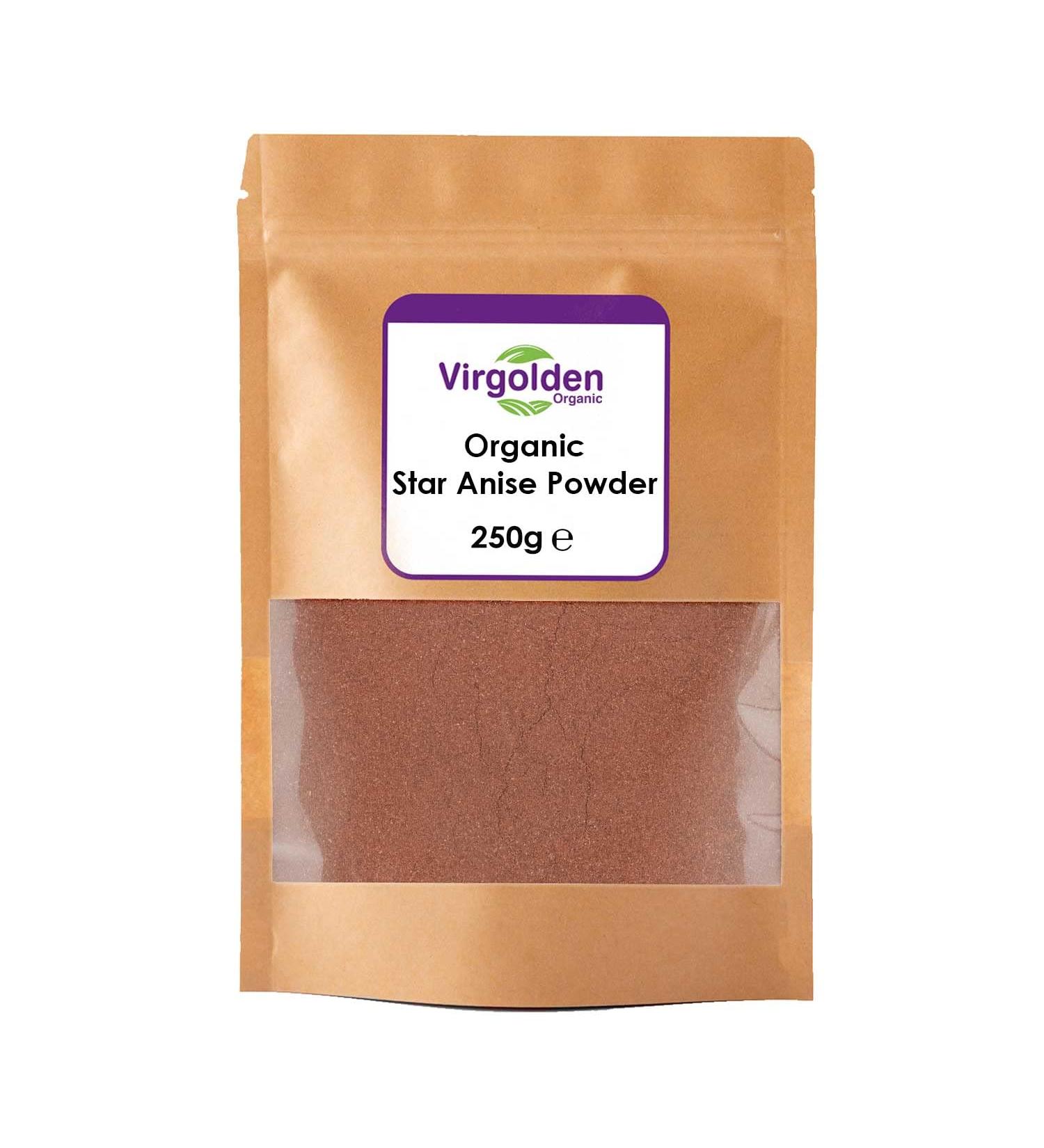 Virgolden Organic Star Anise Powder 250g - Pure and Natural Spice - Buy Online on GoSupps.com