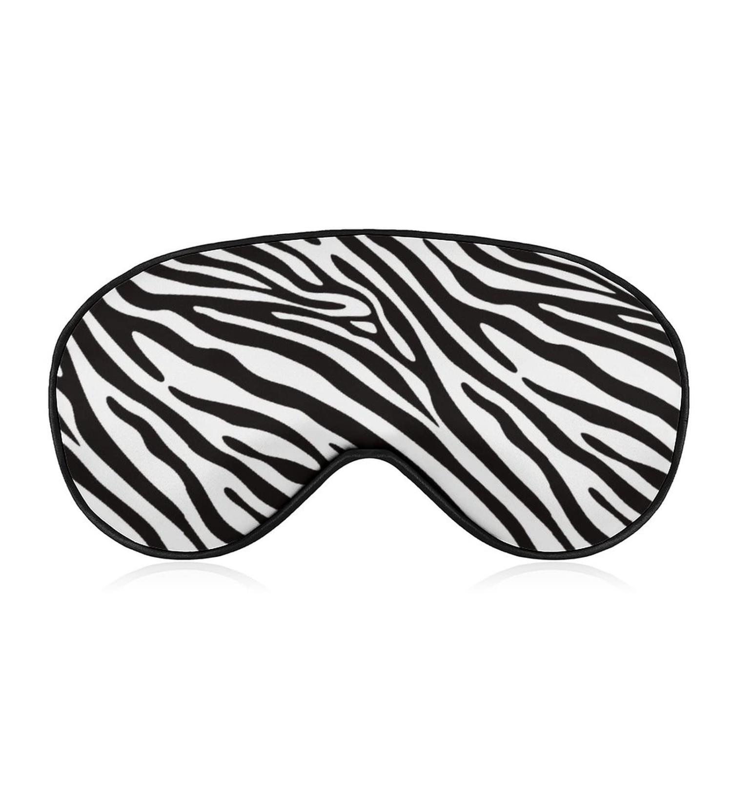 Black and White Zebra Sleep Mask for Women | Adjustable Eye Shades Cover with Elastic Strap - Best Sleep Aid - Buy Online on GoSupps.com