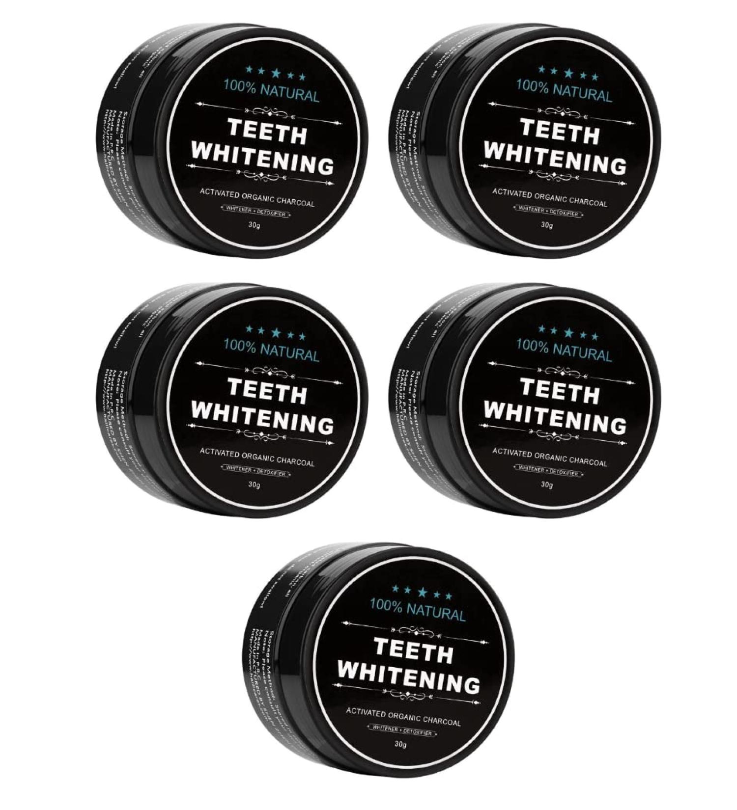 100% Natural Activated Organic Charcoal Teeth Whitening Powder 5 Pack (5 x 30g Tubs) Charcoal Teeth Whitener - Buy Online on GoSupps.com