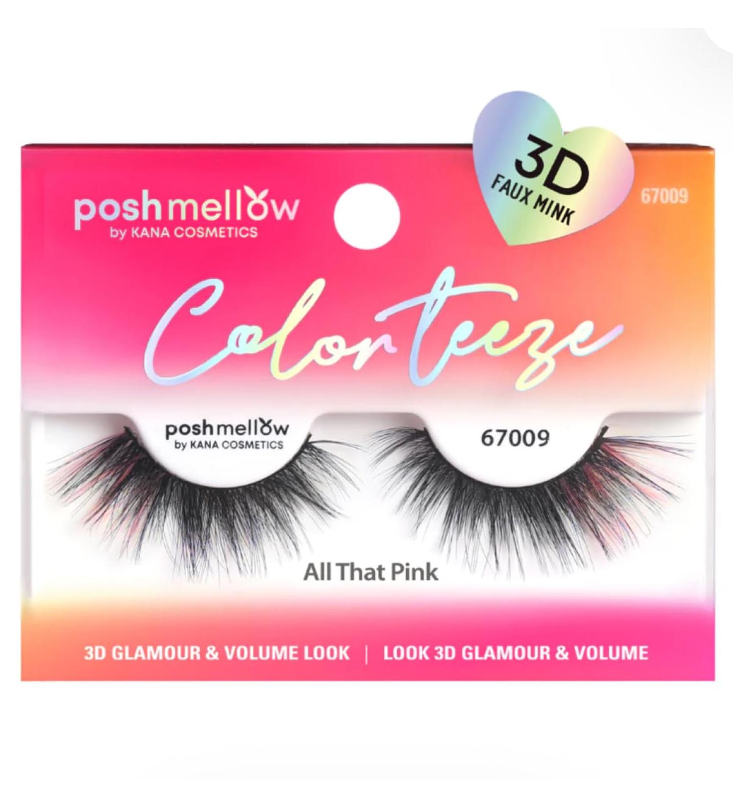 MRS GWEN Poshmellow Color Teeze Faux Mink Eyelashes - 3D Glamour & Volume Easy to Apply Reusable Natural Look All That Pink 67009 - International Shipping Available - Buy Online on GoSupps.com