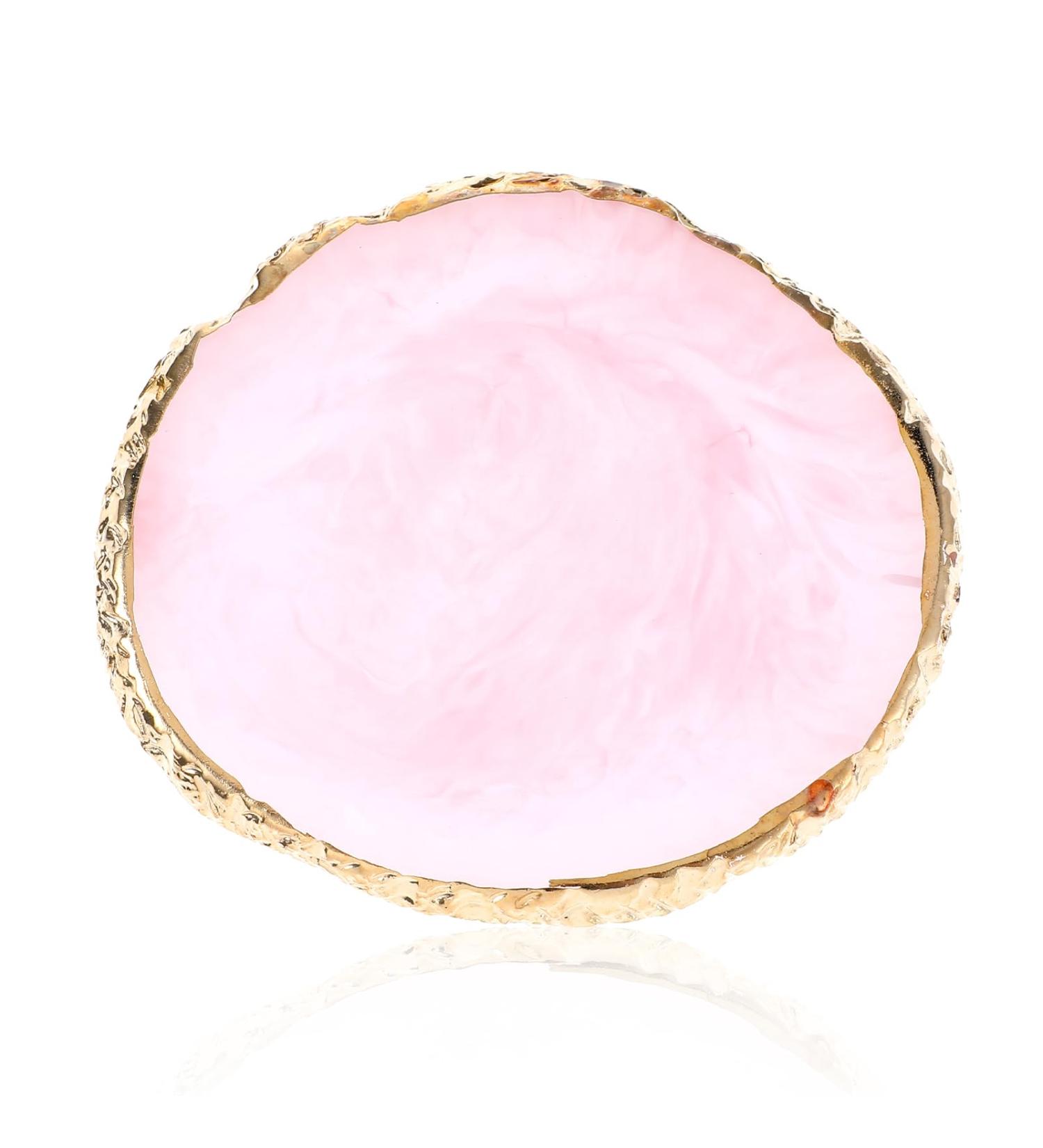 Abeillo Resin Nail Art Pallet Manicure Painted Palette Gold Edge Nail Polish Palette Nail Art Makeup Palette Display Box Nail DIY Accessories Pink - Buy Online on GoSupps.com