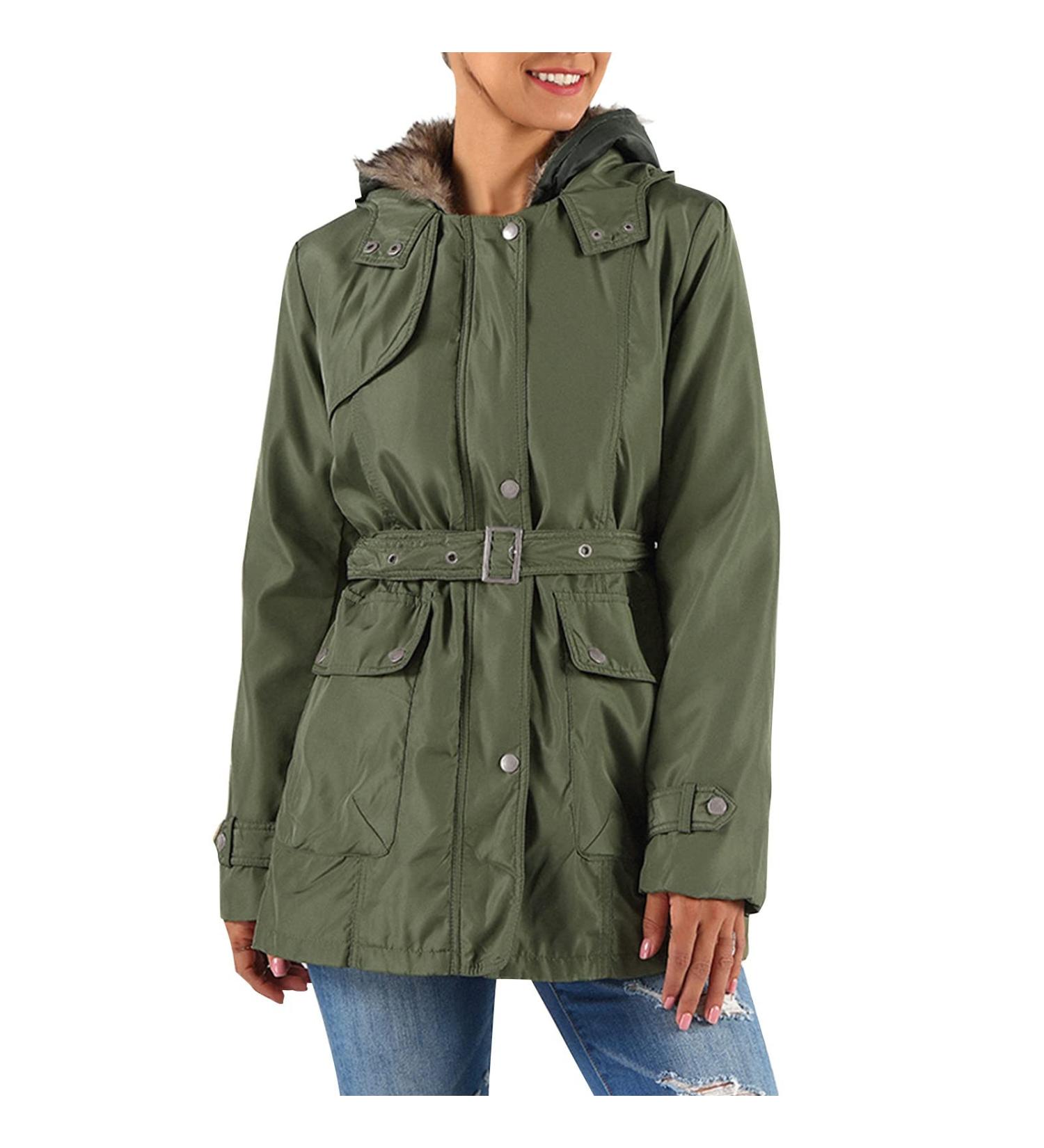 Hanxiulin Women's Oversized Fleece Plush Jacket - Warm Fluffy Hoodie with Zipper Winter Transition Coat & Hooded Trench Coat (Size B 3XL) - Buy Online on GoSupps.com