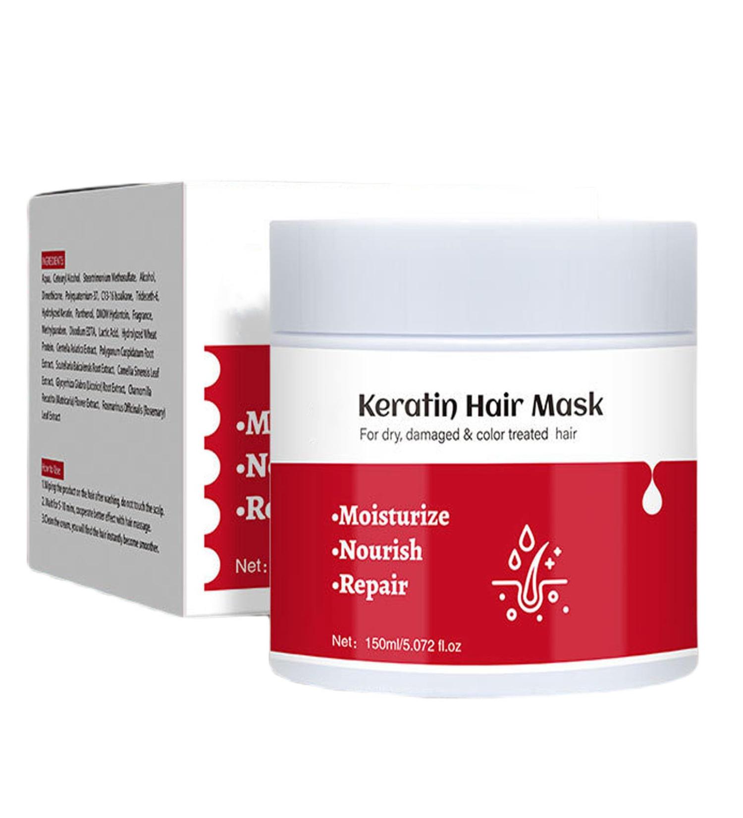 Keratin Hair Mask - Hydrating Collagen Conditioner for Dry Damaged Hair - Deep Nourishment and Repair - Keratin Treatment for Dry Damaged Hair - All - Buy Online on GoSupps.com