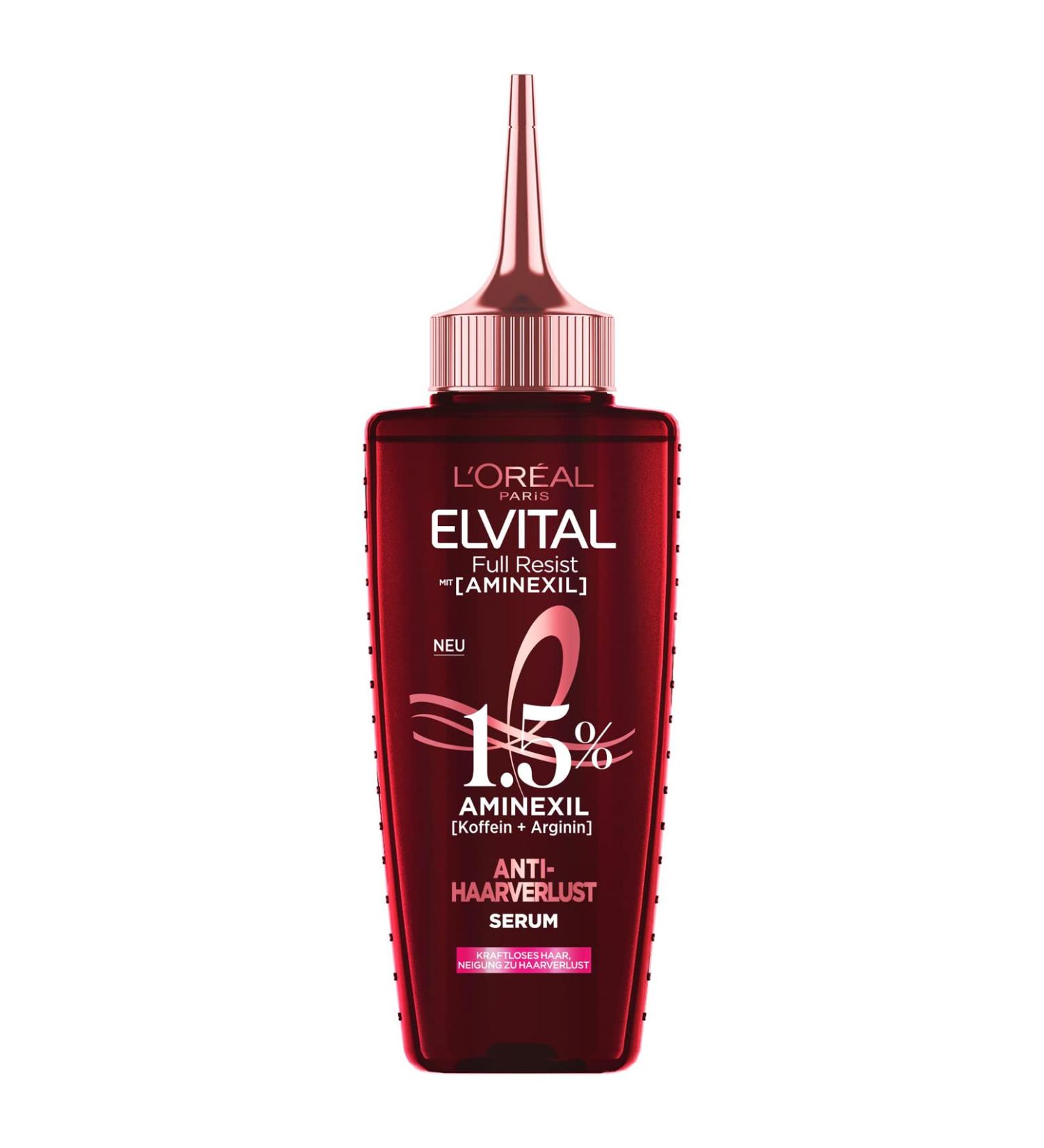 L'Or al Paris Elvital Anti-Hair Loss Serum - Strengthen Weak & Brittle Hair with 1.5% Aminexil Caffeine & Arginine - 102ml Fluid for Full Hair Resistance - International Shipping Available - Buy Online on GoSupps.com