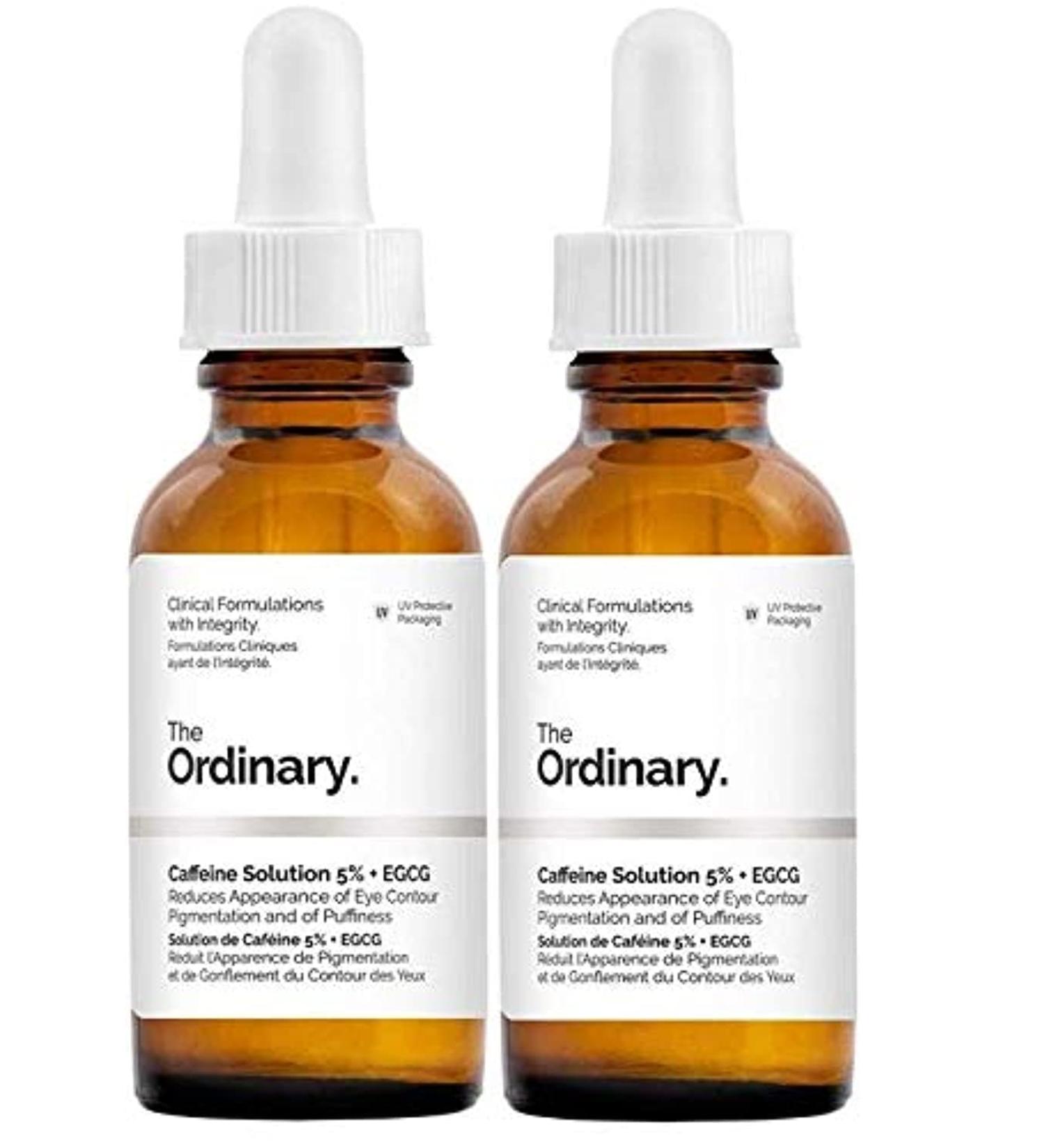 2 Pack The Ordinary Caffeine Solution 5% + EGCG (30ml) - Reduces Eye Contour Pigmentation and Puffiness - Buy Online on GoSupps.com