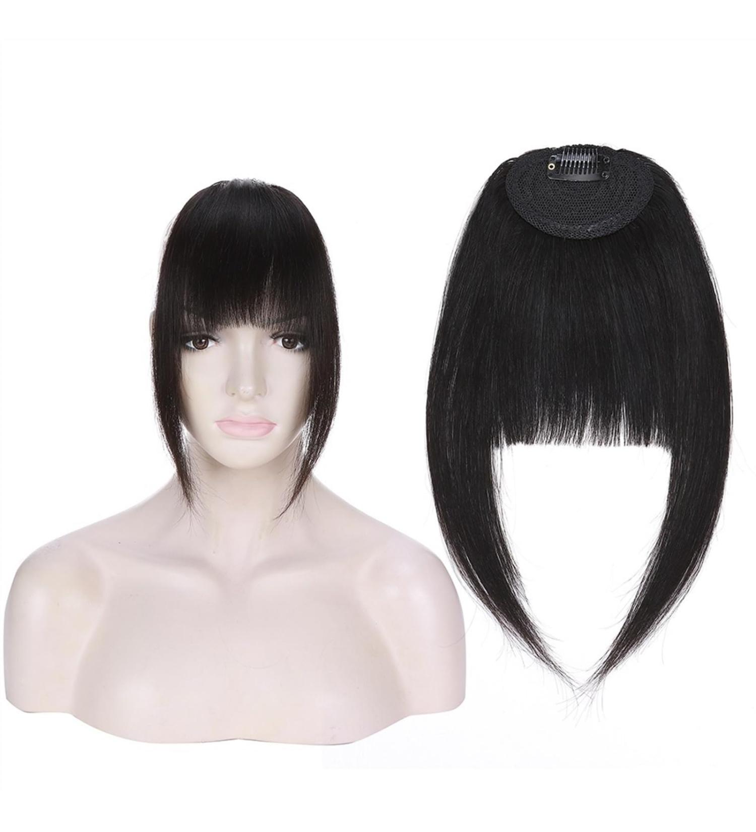 Bangs Clip in Bangs Real Human Hair Bangs for Women Clip on French Bangs Real Hair Nice Natural Flat Neat Bangs with Temples 1Pcs for Women Curved Bangs for Daily Wear (Color : #1B) - Buy Online on GoSupps.com