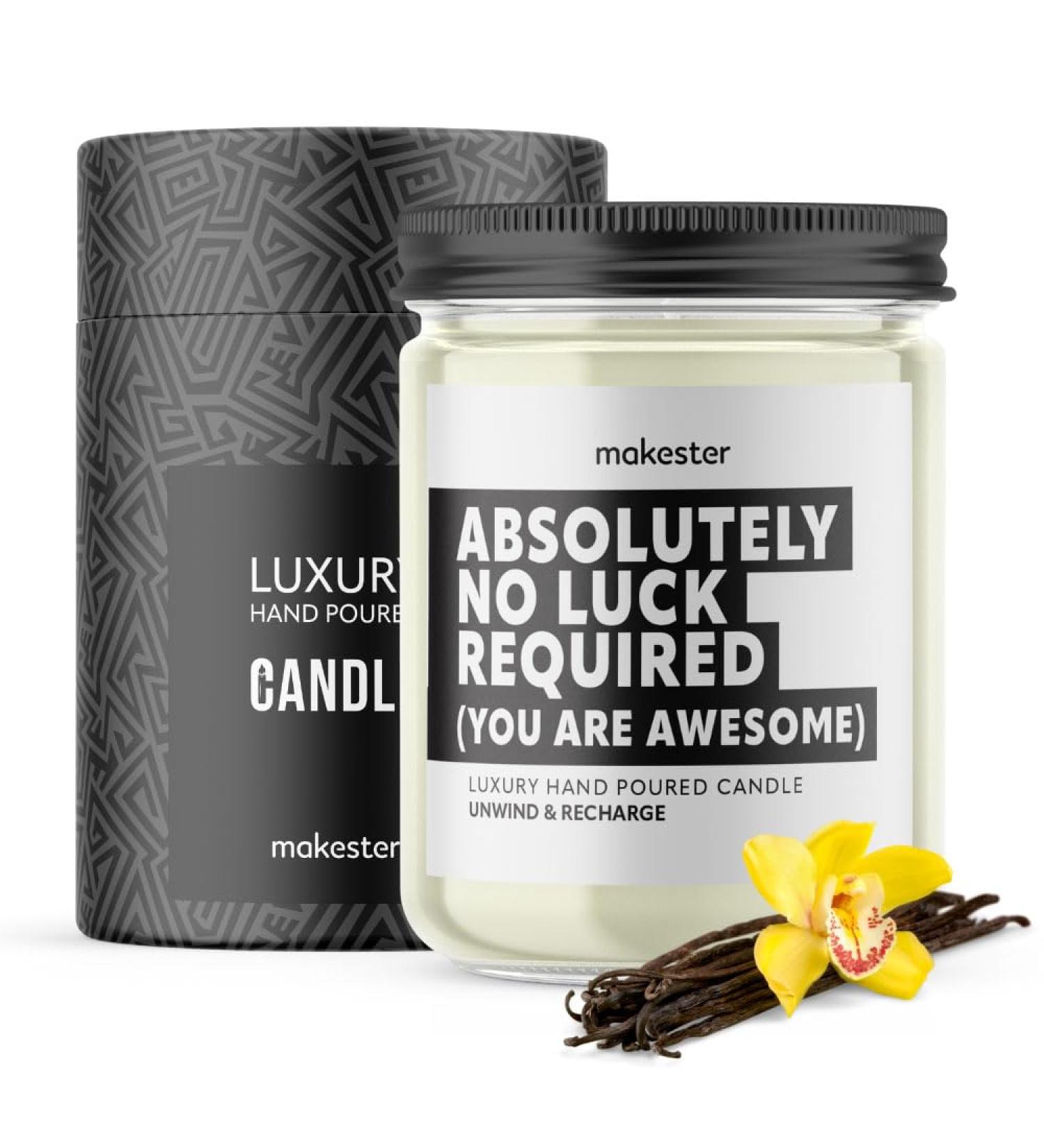Good Luck Candle - 220g Soy Wax with Vanilla Jasmine & Almond - Perfect Good Luck Gift for Women or Men | New Job Gift - Buy Online on GoSupps.com
