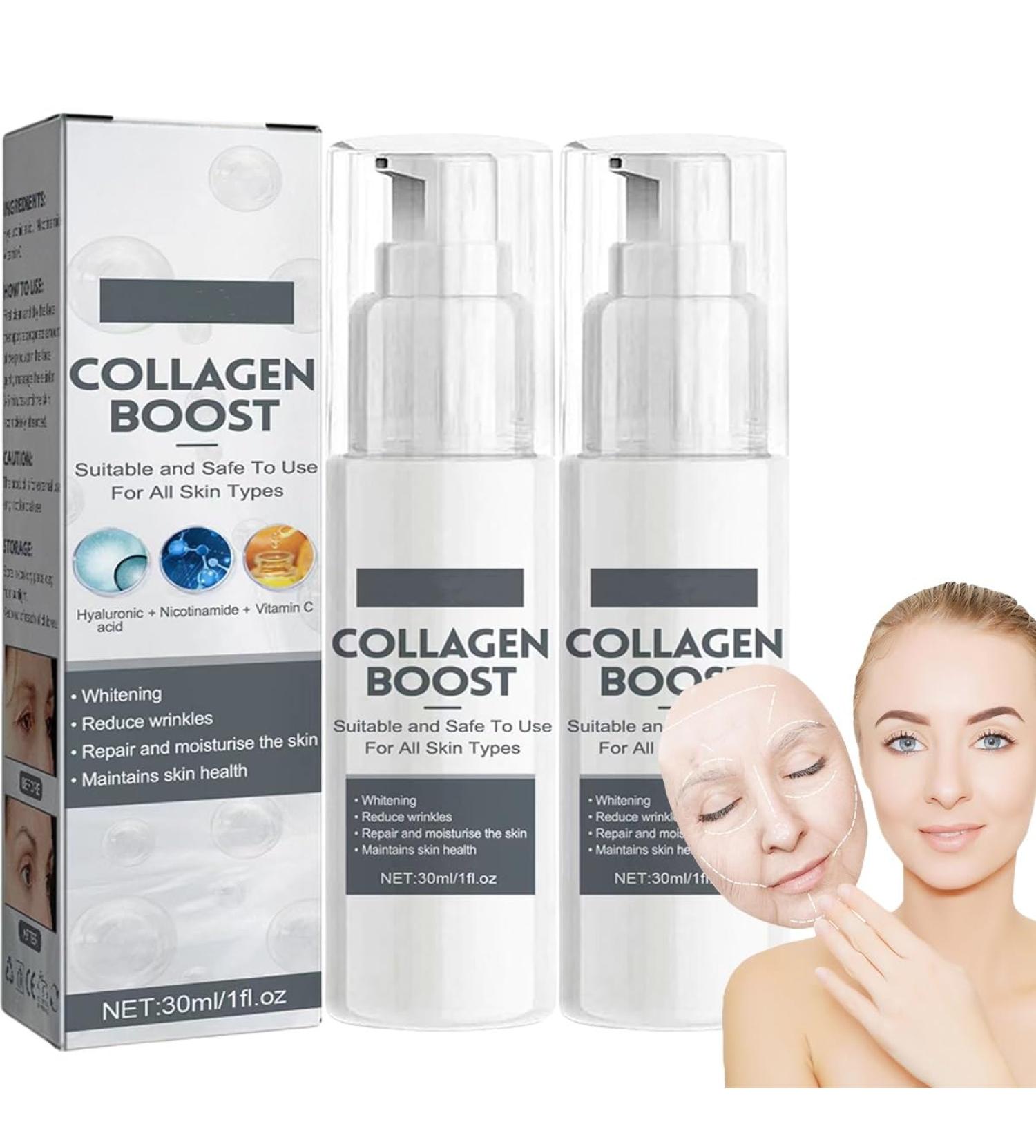 Collagen Boost Anti-Aging Serum collagen serum for face Deep Anti-wrinkle Serum Hyaluronic acid Face serum Anti Aging Face Cream Skincare For Face Serum To Boost Collagen Skin Care(2pc) - Buy Online on GoSupps.com