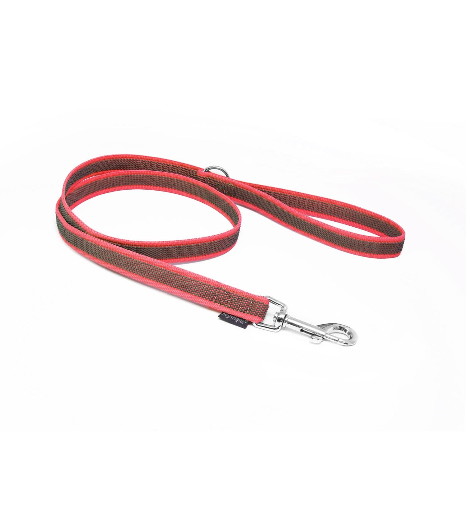 Mystique Rubberized leash 20mm with hand loop standard carabiner neon pink 2m 2m Neon Pink