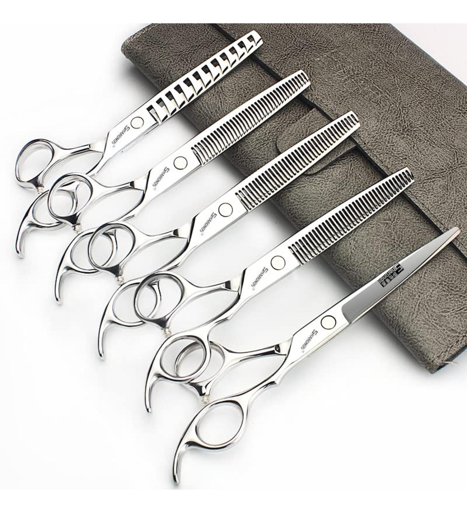 Buy 6/6.5 Inch Professional Hair Scissors & Thinning Shears - Set of 5 for Hairdressing | International Shipping - Buy Online on GoSupps.com