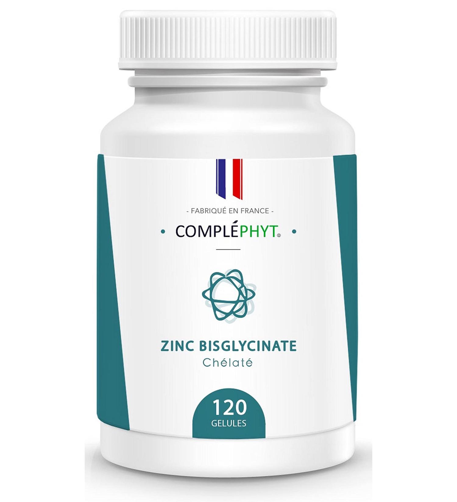 Zinc Bisglycinate 120 Vegetable Capsules of 10 mg Pure Zinc or 100% of AR - Skin Hair Nails Bone Vision Fatigue - Functioning of the Immune System and Testosterone Levels - Made in France - Buy Online on GoSupps.com