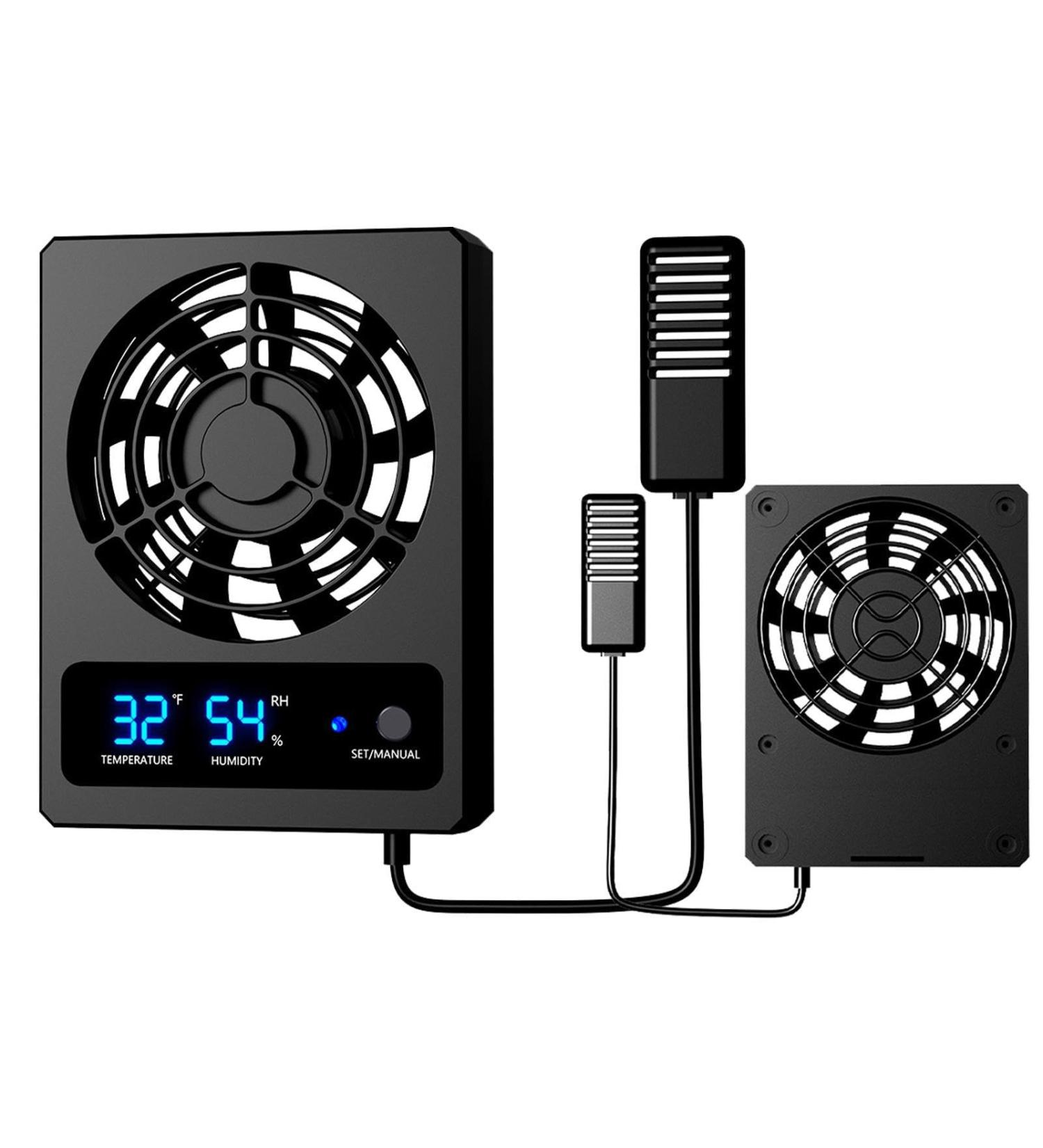 Rurunklee Ventilation Fan for Reptile Enclosure - Smart Reptile Temperature and Humidity Gauge with LED Display - Efficient Cooling Fan Durable Ventilation Fan for Snakes Rainforest Terrarium A: ( ) - Buy Online on GoSupps.com