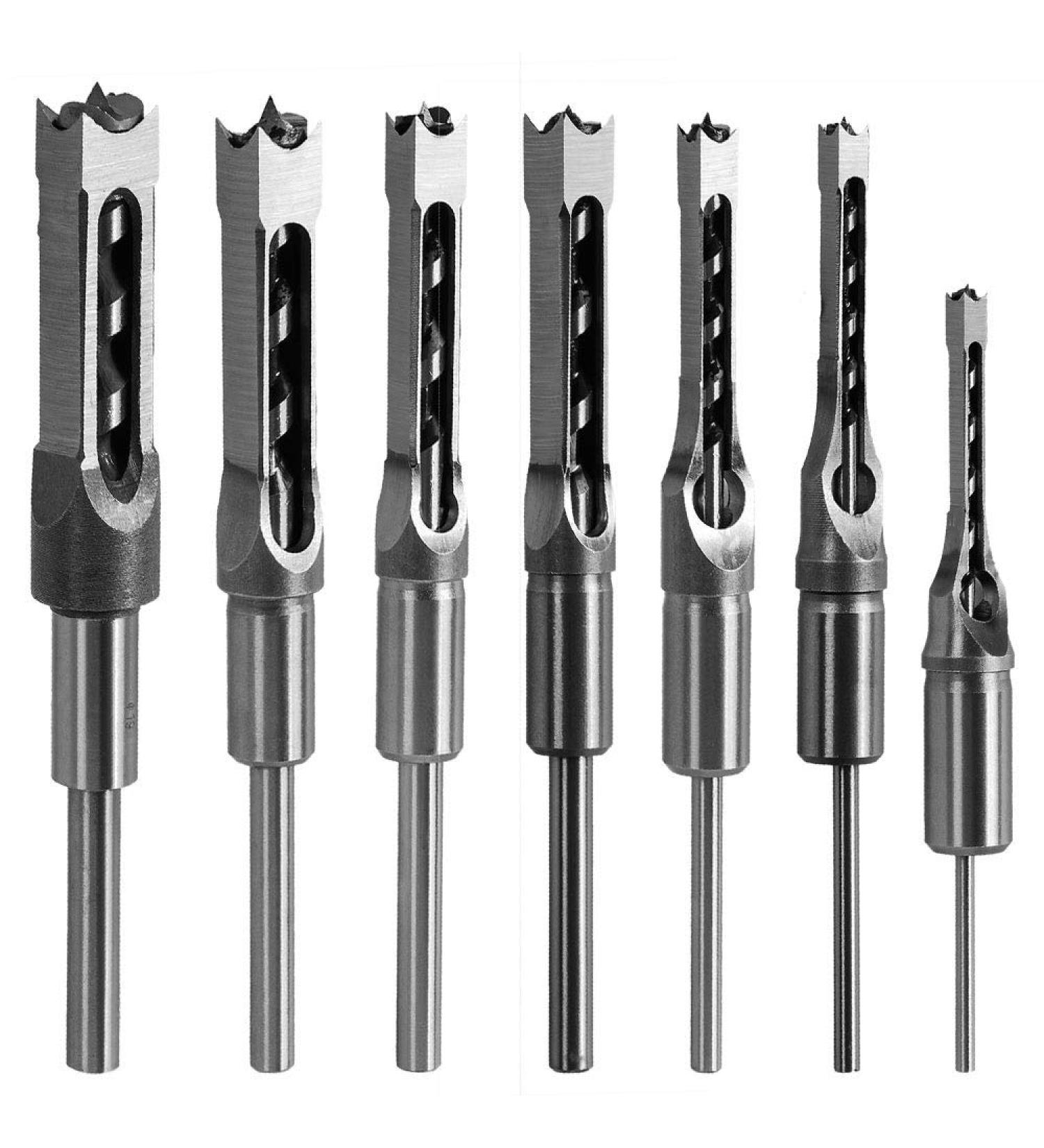 Square Hole Mortising Chisel Set - 7pcs Woodworking Drill Bits 1/4 - 3/4 Steel Hardness Sharp Durable - Buy Online on GoSupps.com