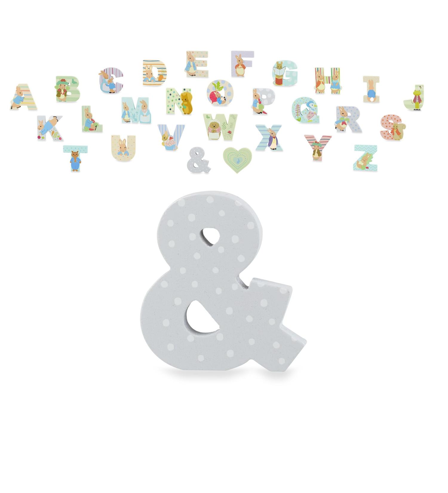 Peter Rabbit Wooden Letters - Alphabet Animal Letter & Ampersand for Personalized Baby Name Toy Box, Wall Decorations, Nursery Decor - Orange Tree Toys - Buy Online on GoSupps.com
