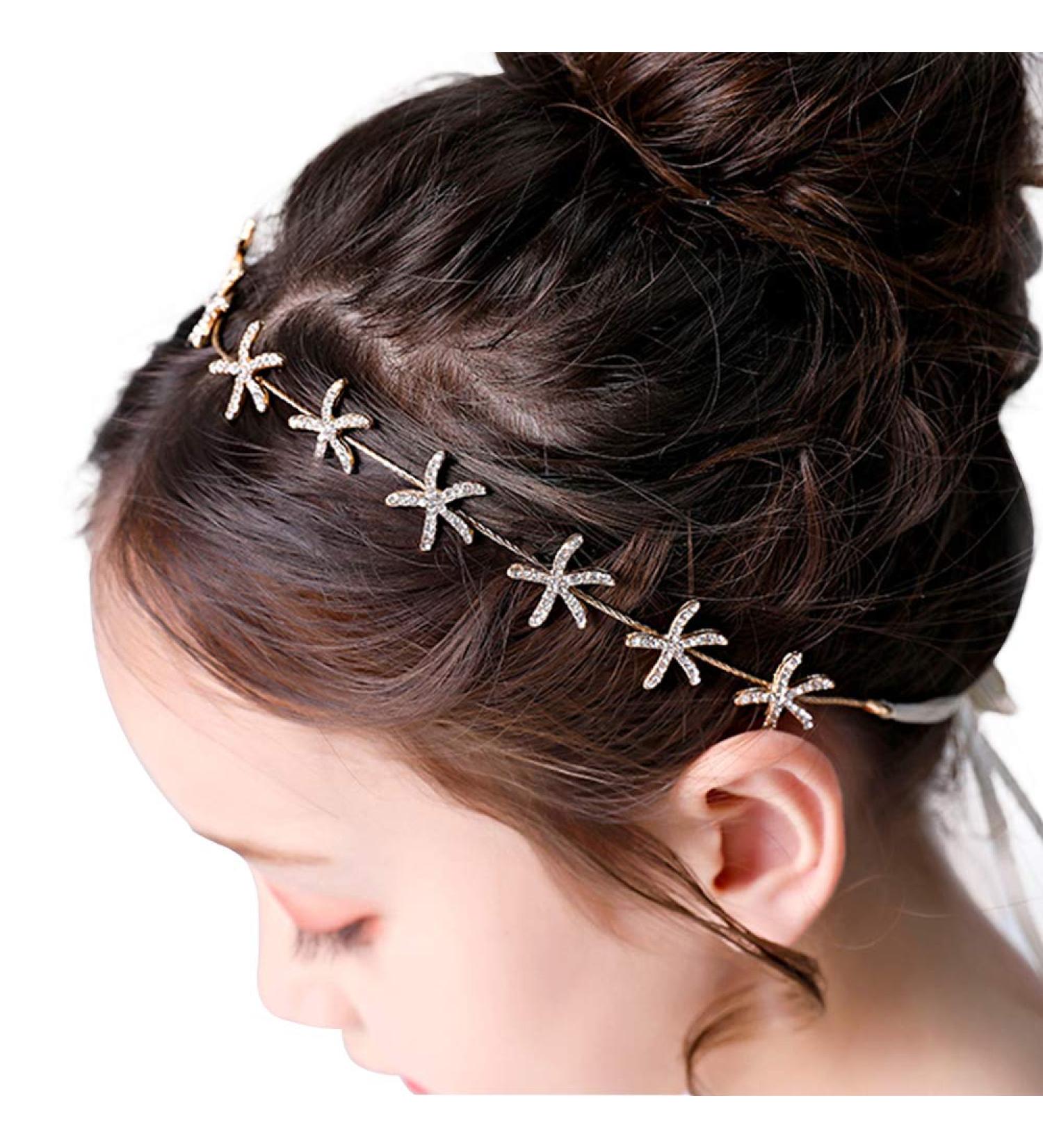 Etncy Life Flower Girl Tiara Starfish Headband | Wedding Bridal Hair Accessory - Buy Online on GoSupps.com