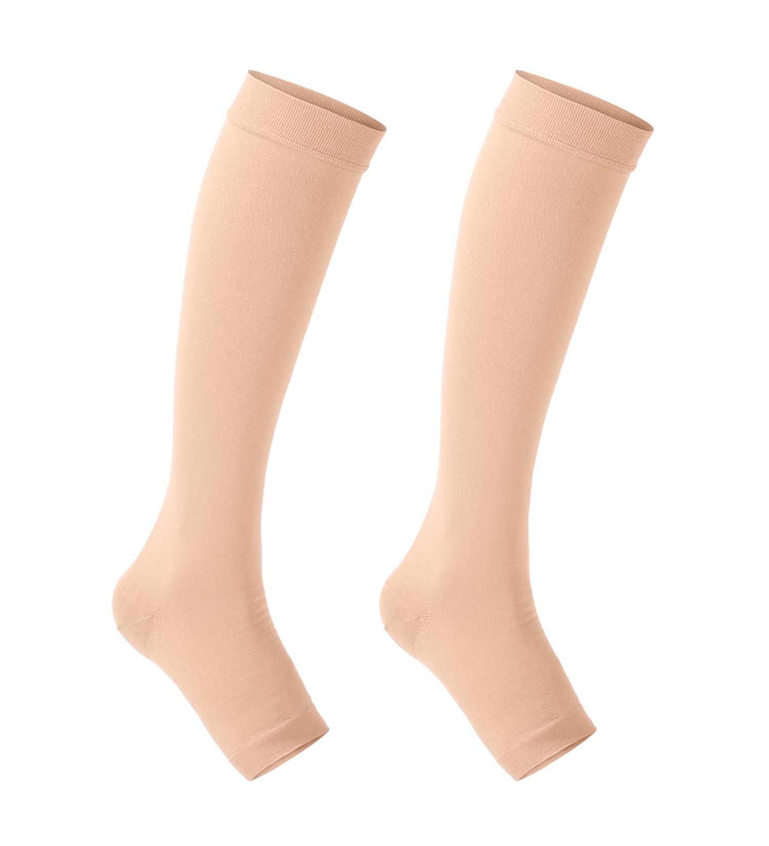 AllSmart Medical Compression Stockings - Wade Class II Venous Stockings in Flesh Color | Open Toe Design to Prevent Varicose Veins - Buy Online on GoSupps.com