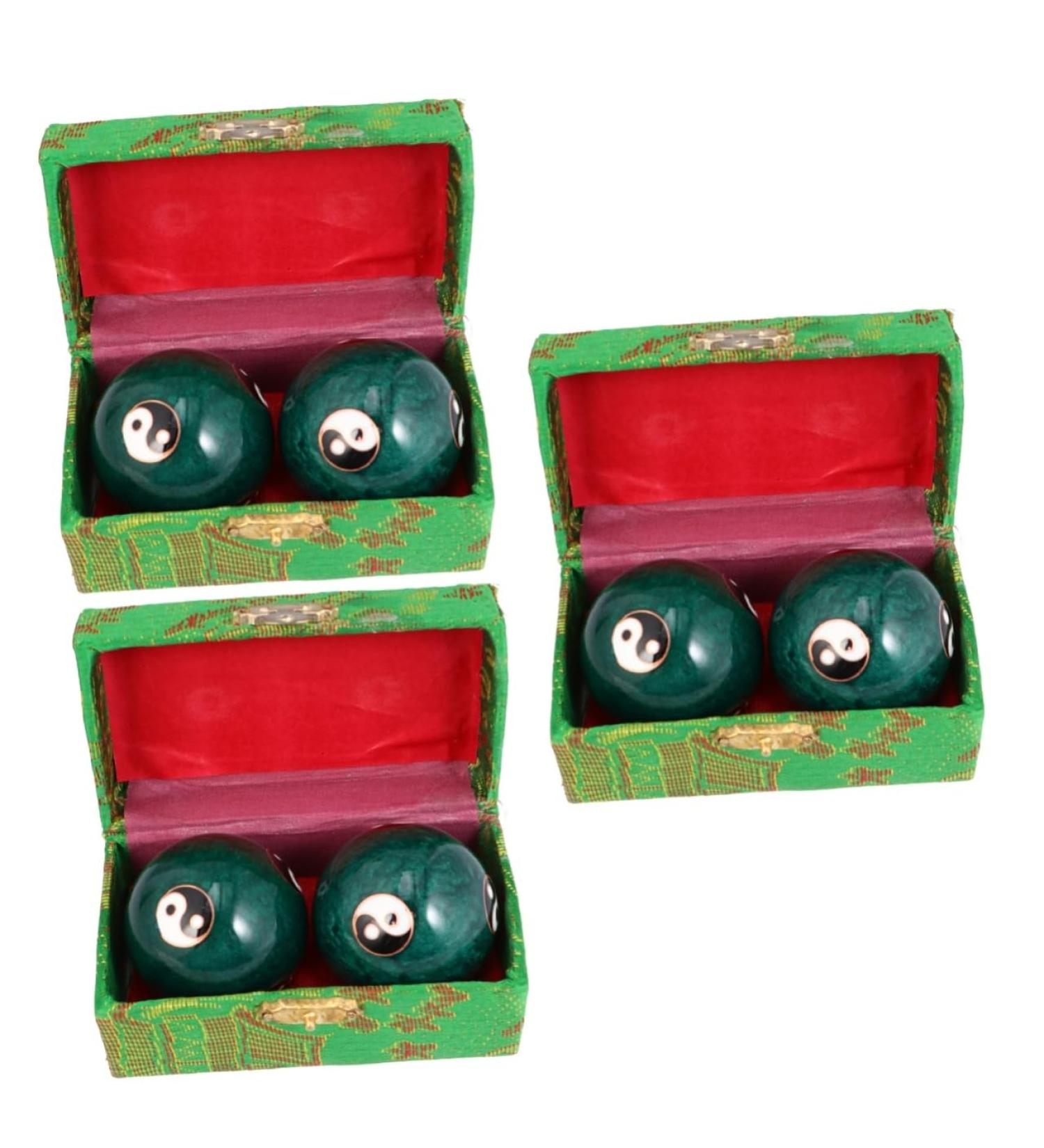 Gleavi 3 Pairs Baoding Balls Chinese Jade Hand Massage Balls for Health & Wellness | Improve Circulation & Relaxation - Buy Online on GoSupps.com