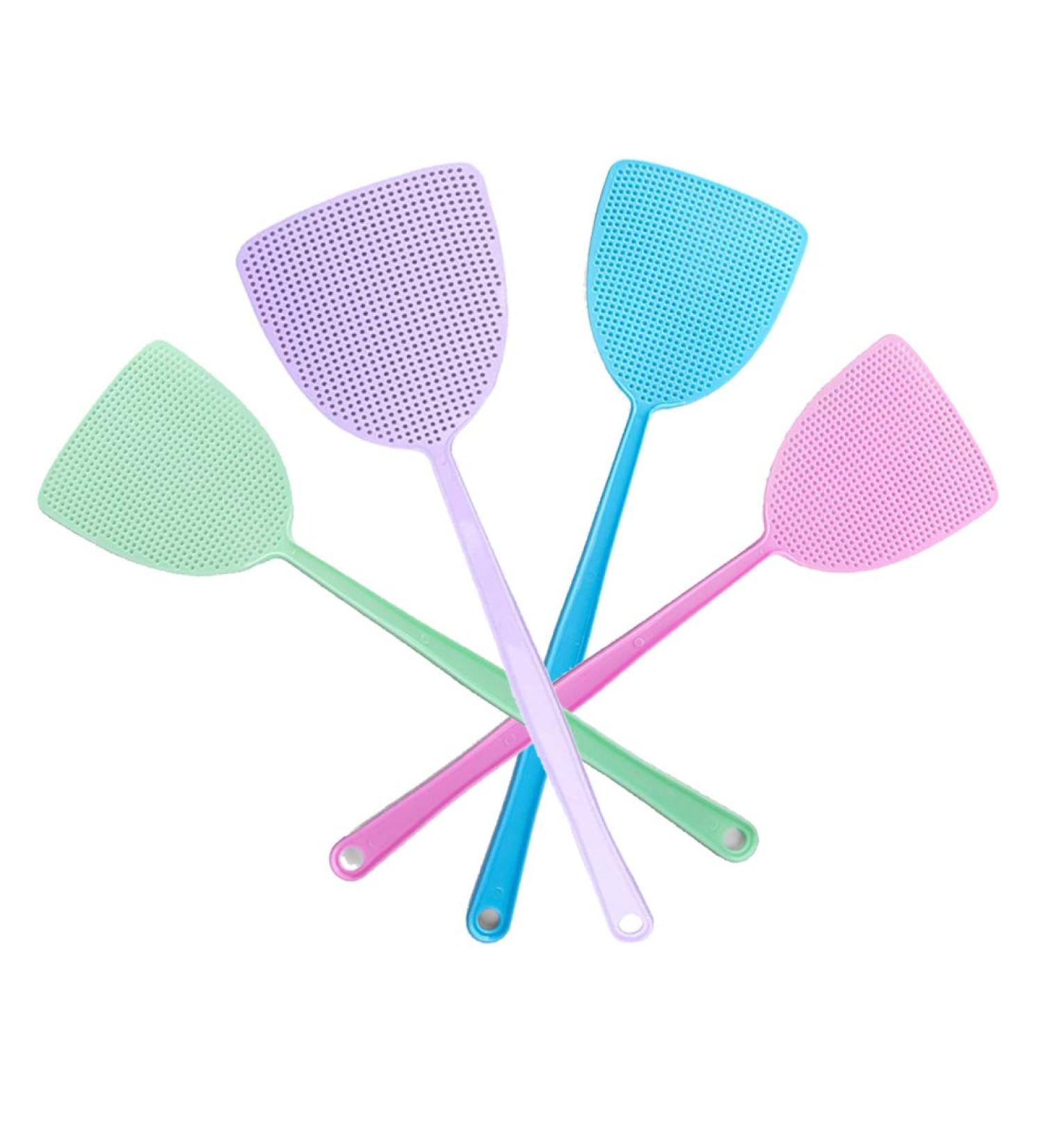 Lythor Fly Swatter - Strong & Flexible Manual Pest Control Tool with 18.7 Long Handle - Durable Colorful Plastic Swatter for Home Use (4 Pack, 4 Colors) - Buy Online on GoSupps.com