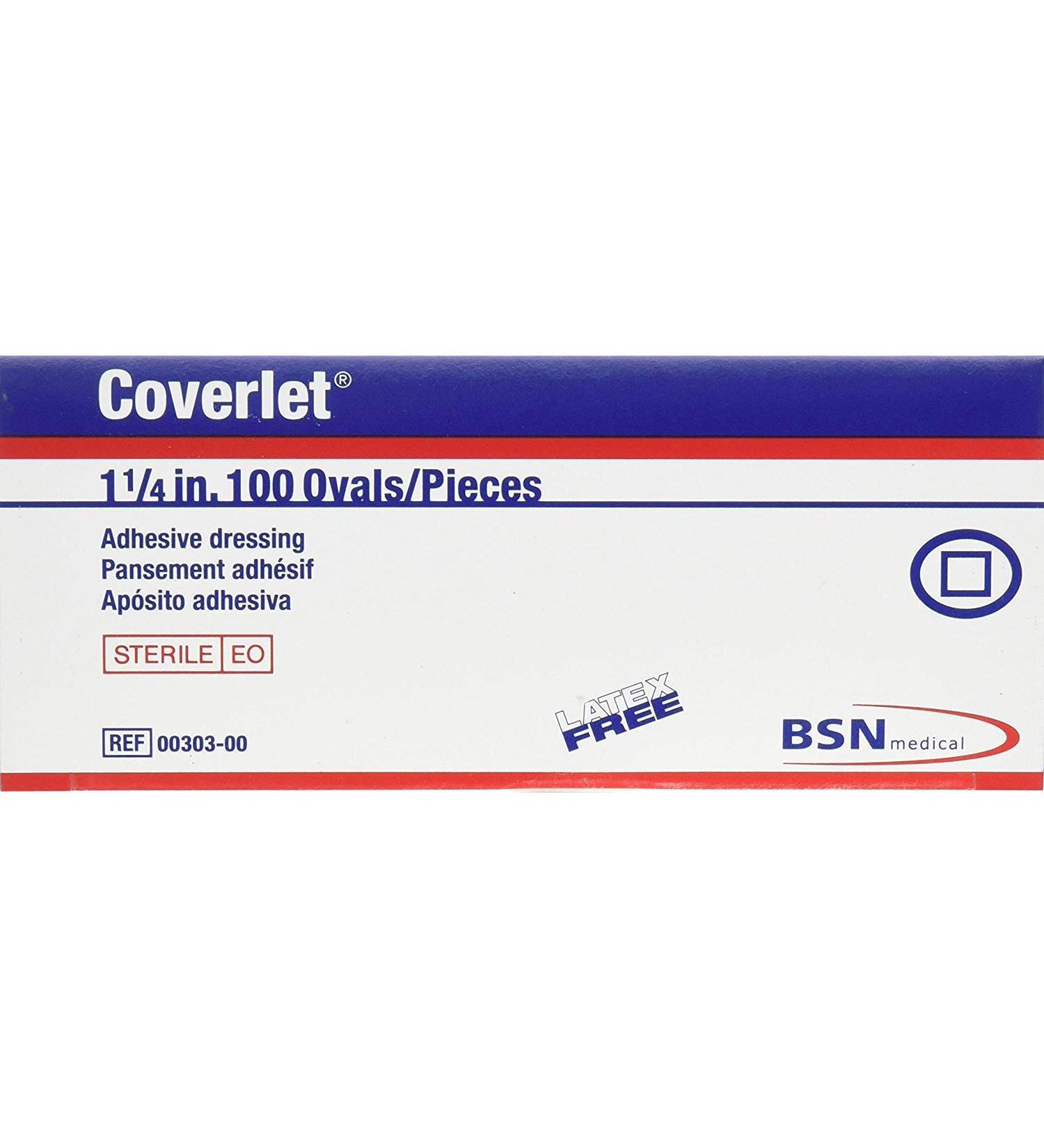 COVERLET OVAL BANDAGES  1 1/4 (Box of 100) 100 Count (Pack of 1)