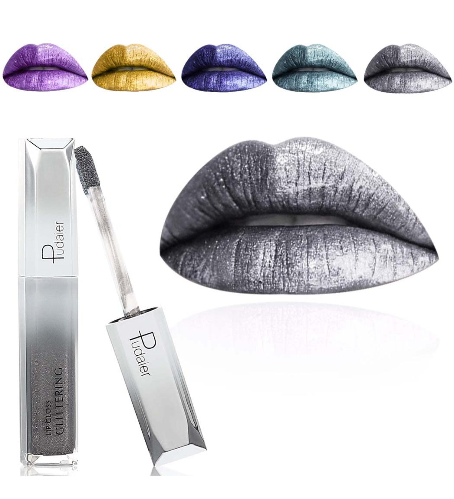 Kilshye Glitter Matte Liquid Lipstick - Waterproof Metallic Lip Glaze in Silver & Black 18 - Long Lasting High Pigment Lip Makeup for Women and Girls - Buy Online on GoSupps.com