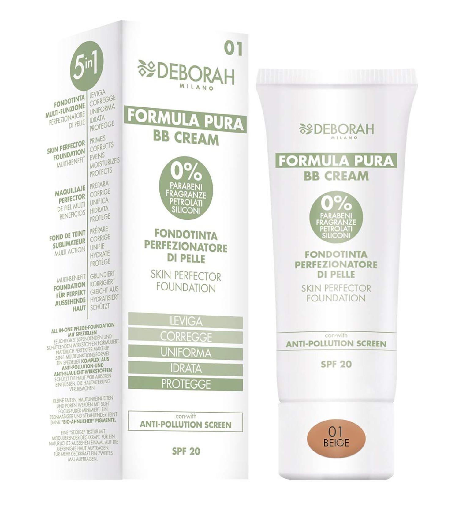 Buy Deborah Milano Pura BB Cream 1 Beige 30 ml - Best International Shipping & Competitive Prices - Buy Online on GoSupps.com