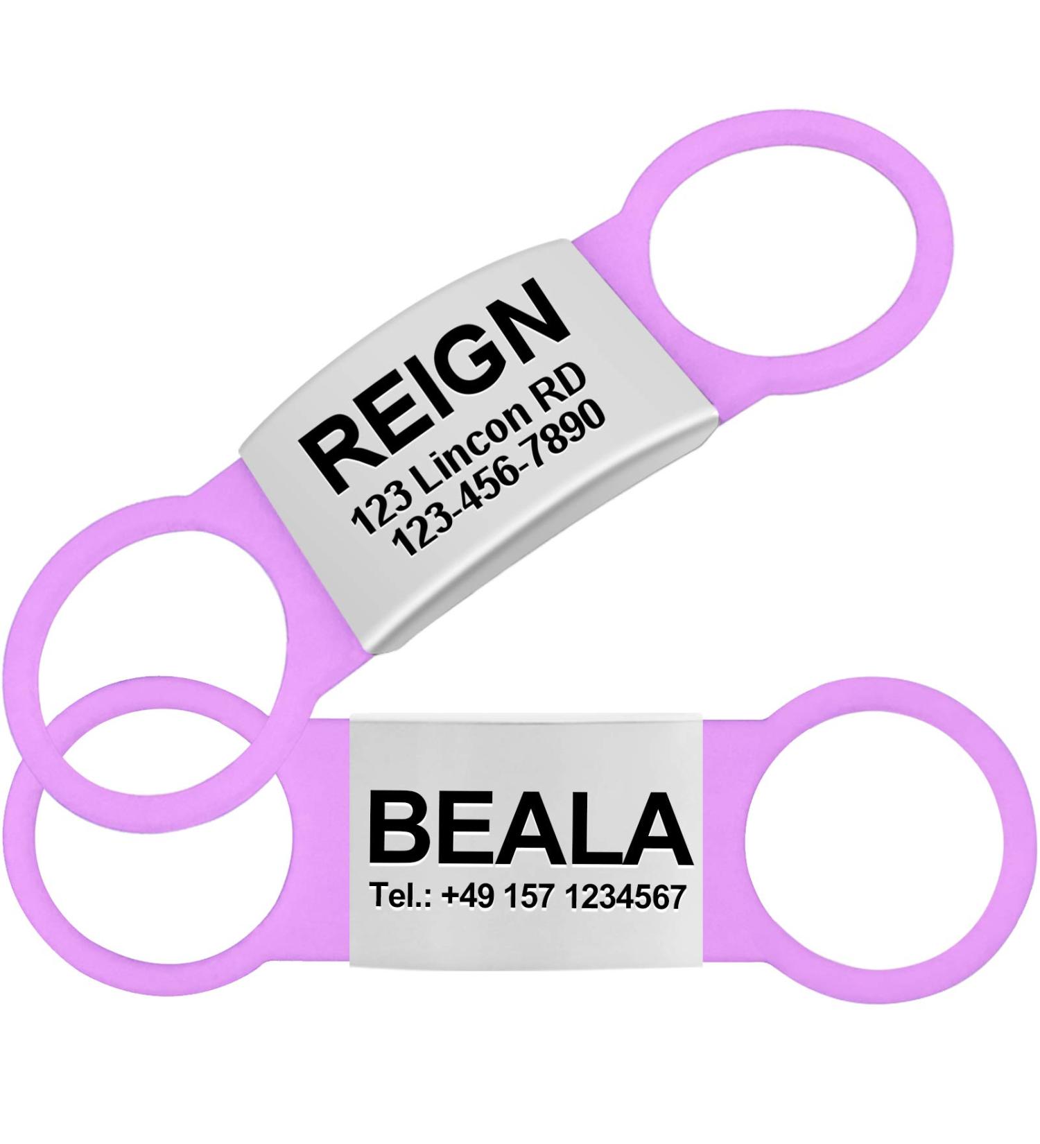 Personalized Dog Tags for Small & Medium Breeds - Tagme 2 Pack with Engraving - Customizable Purple Design - Buy Online on GoSupps.com