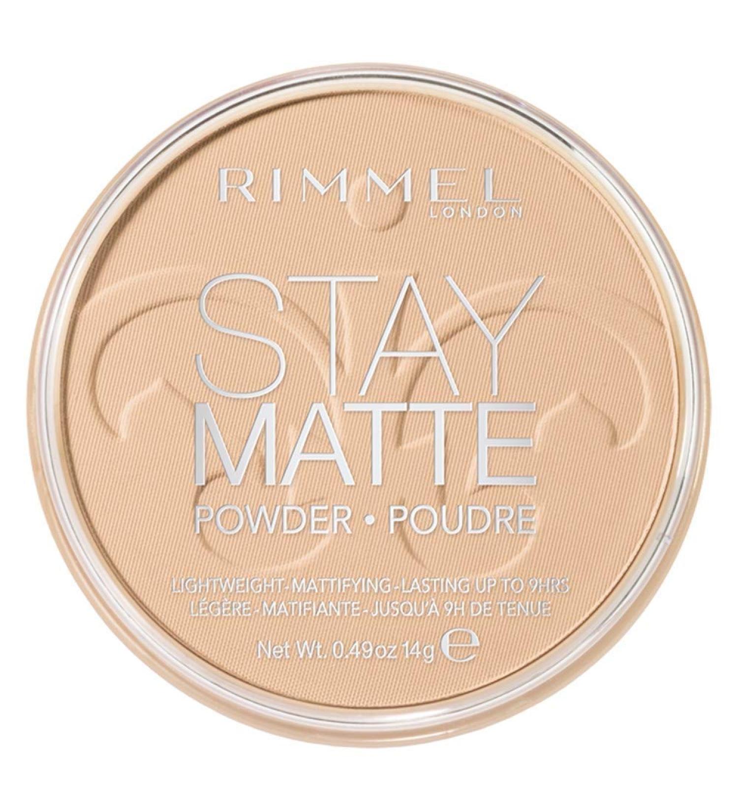 Stay Matte Long Lasting Pressed Powder by Rimmel London Transparent 001 14g rose gold